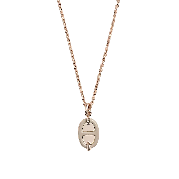 HMNS022 S925 Sterling Silver Mini Maillon pendant necklace small model - ccjewelryacc