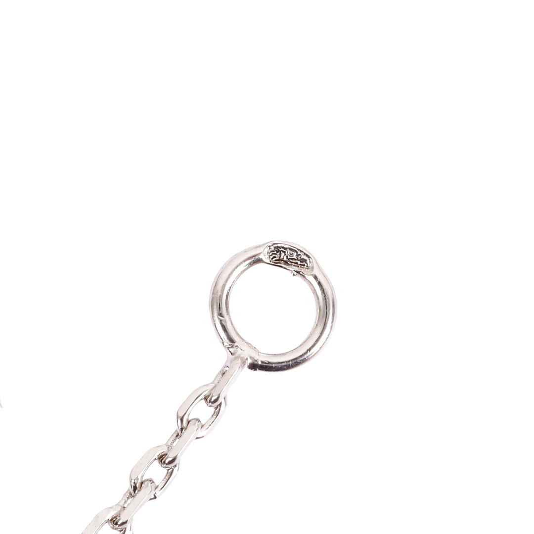 VCNS006 18k white gold diamond vca Lotus clip pendant, medium model - ccjewelryacc