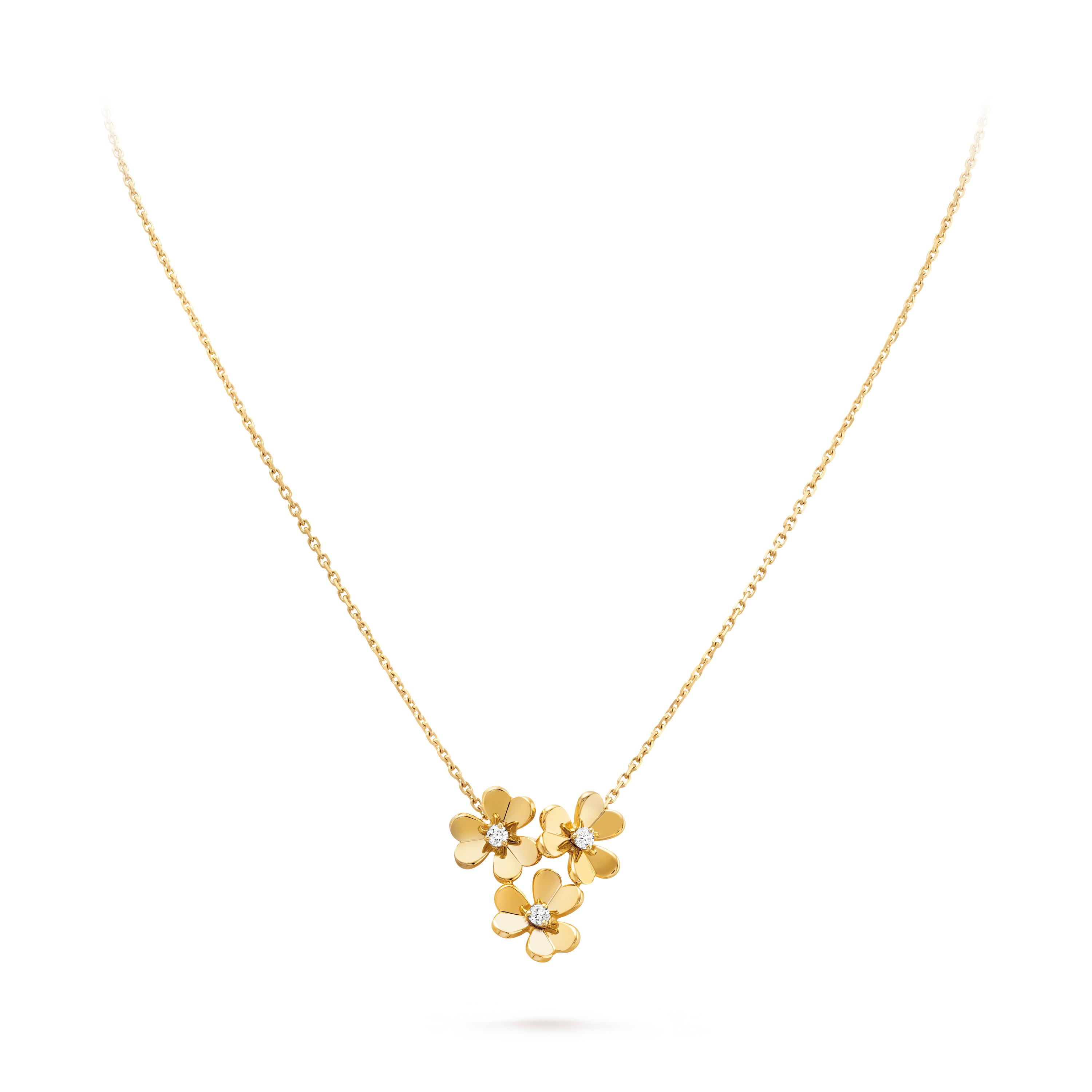 VCN072 Frivole pendant Necklace 3 flowers, mini - ccfashionjewelry