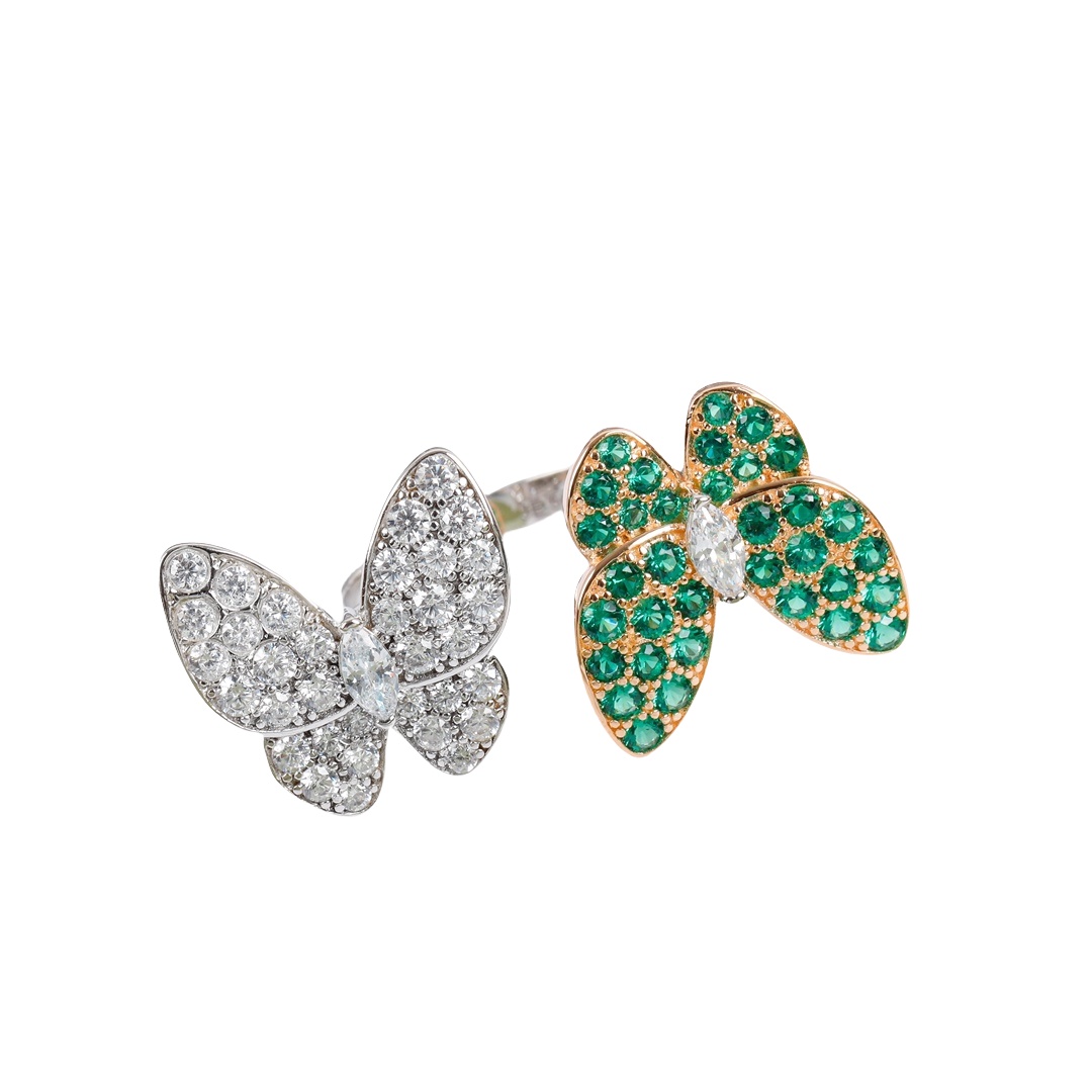VCR003 van cleef two butterfly ring - ccjewelryacc