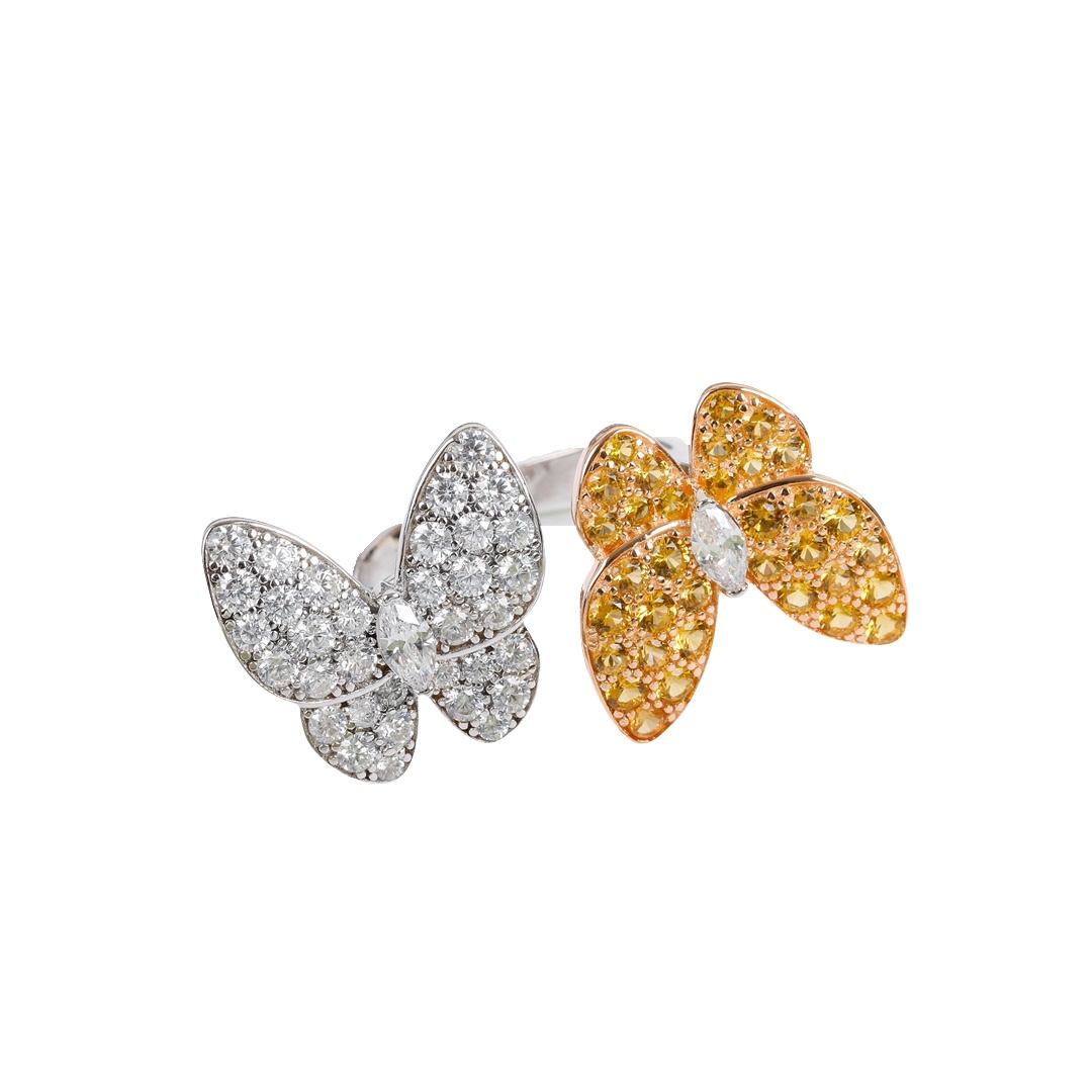 VCR003 van cleef two butterfly ring - ccjewelryacc