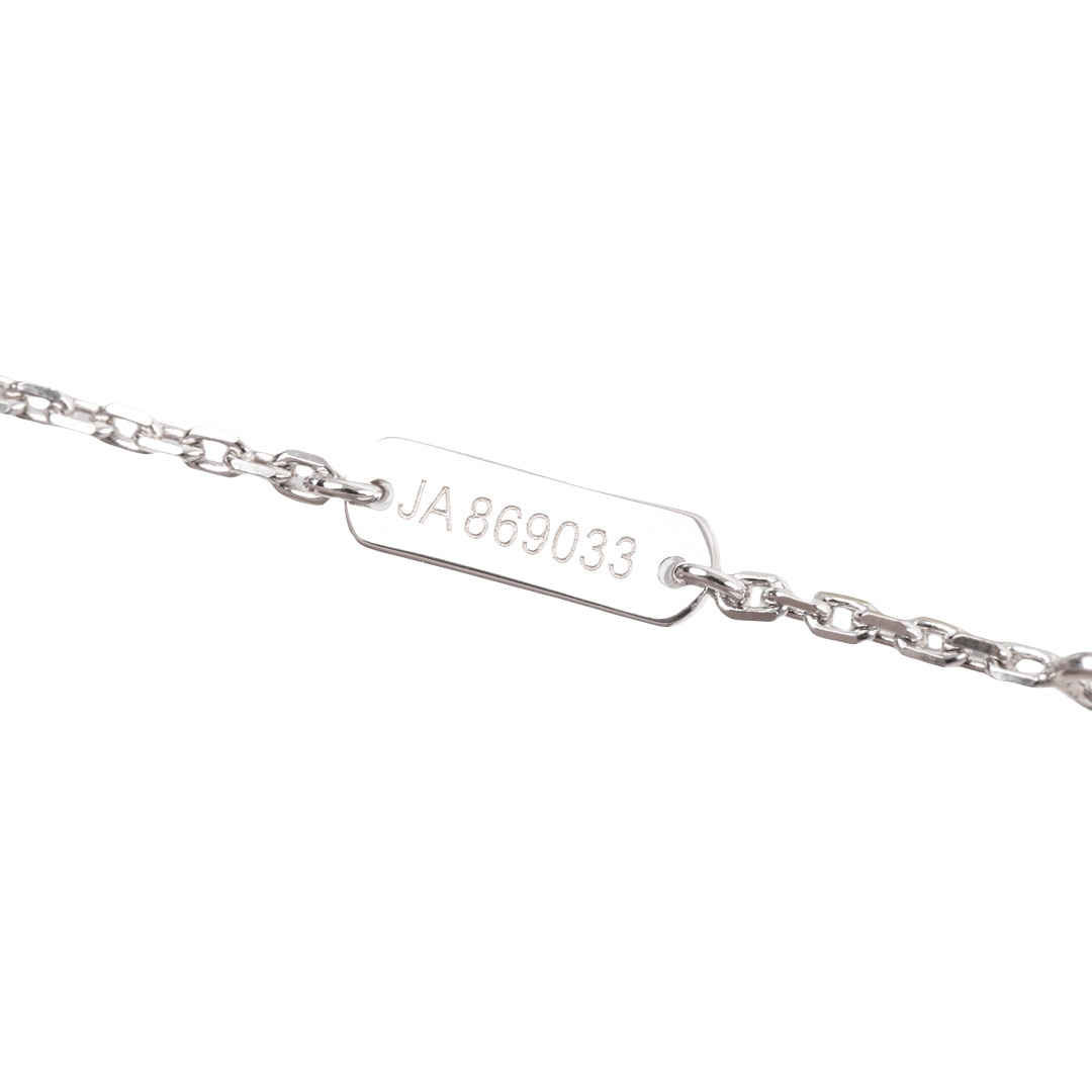 VCNS006 18k white gold diamond vca Lotus clip pendant, medium model - ccjewelryacc