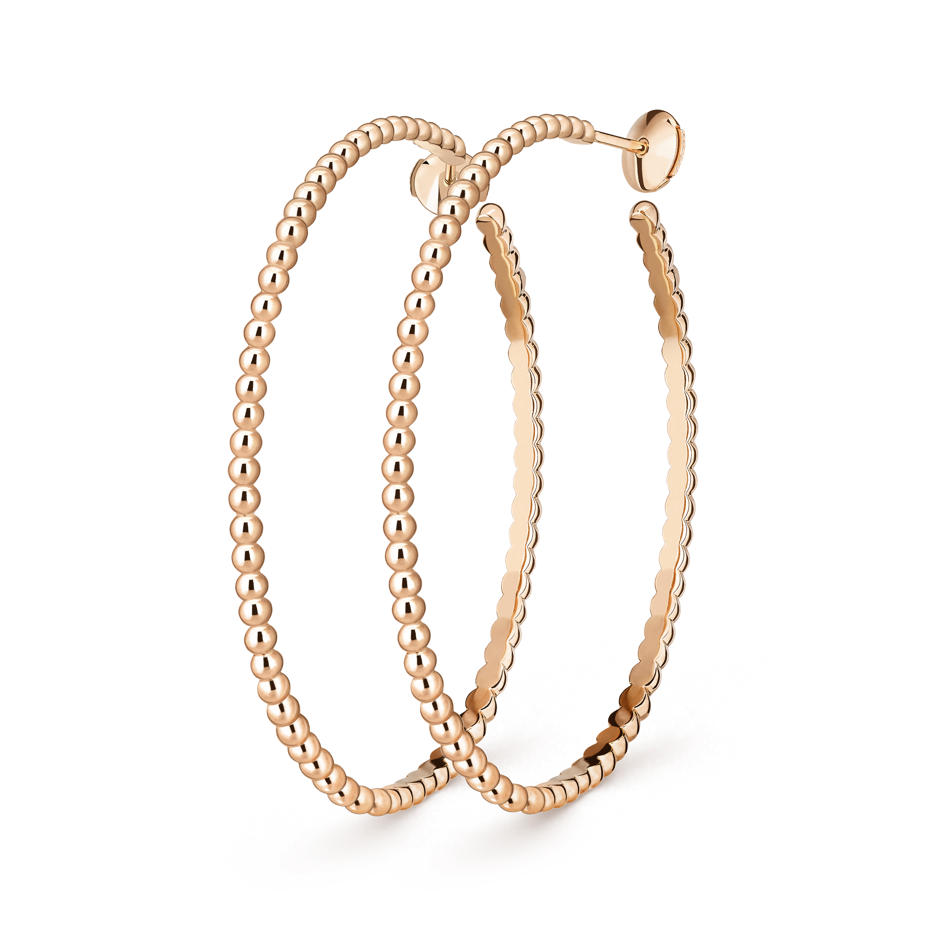 VCE009 VCA Perlée pearls of gold hoop earrings, large model - ccfashionjewelry