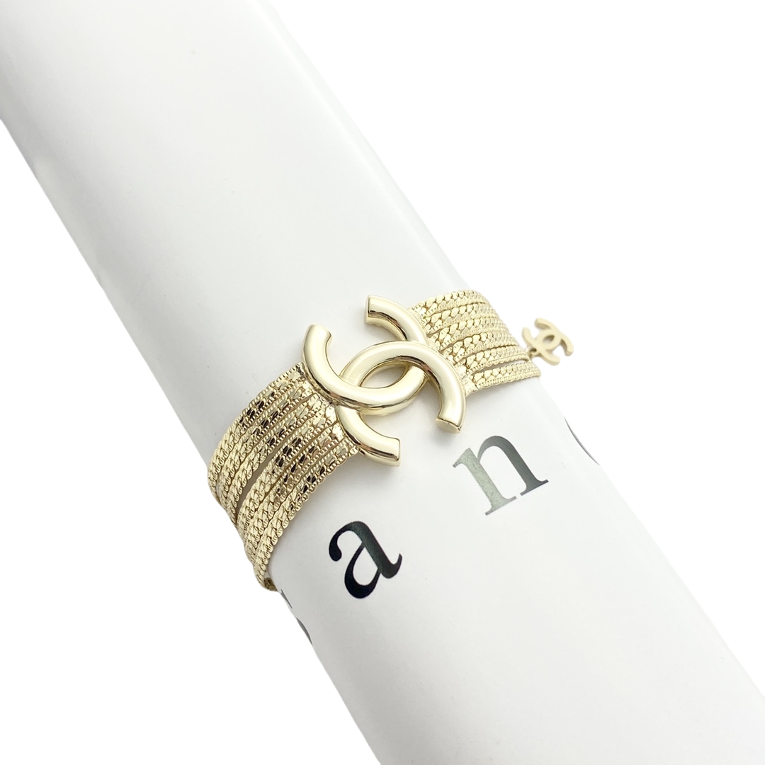 CCS191 Metal Multi-layer snake chain bracelet with cc logo - ccjewelryacc