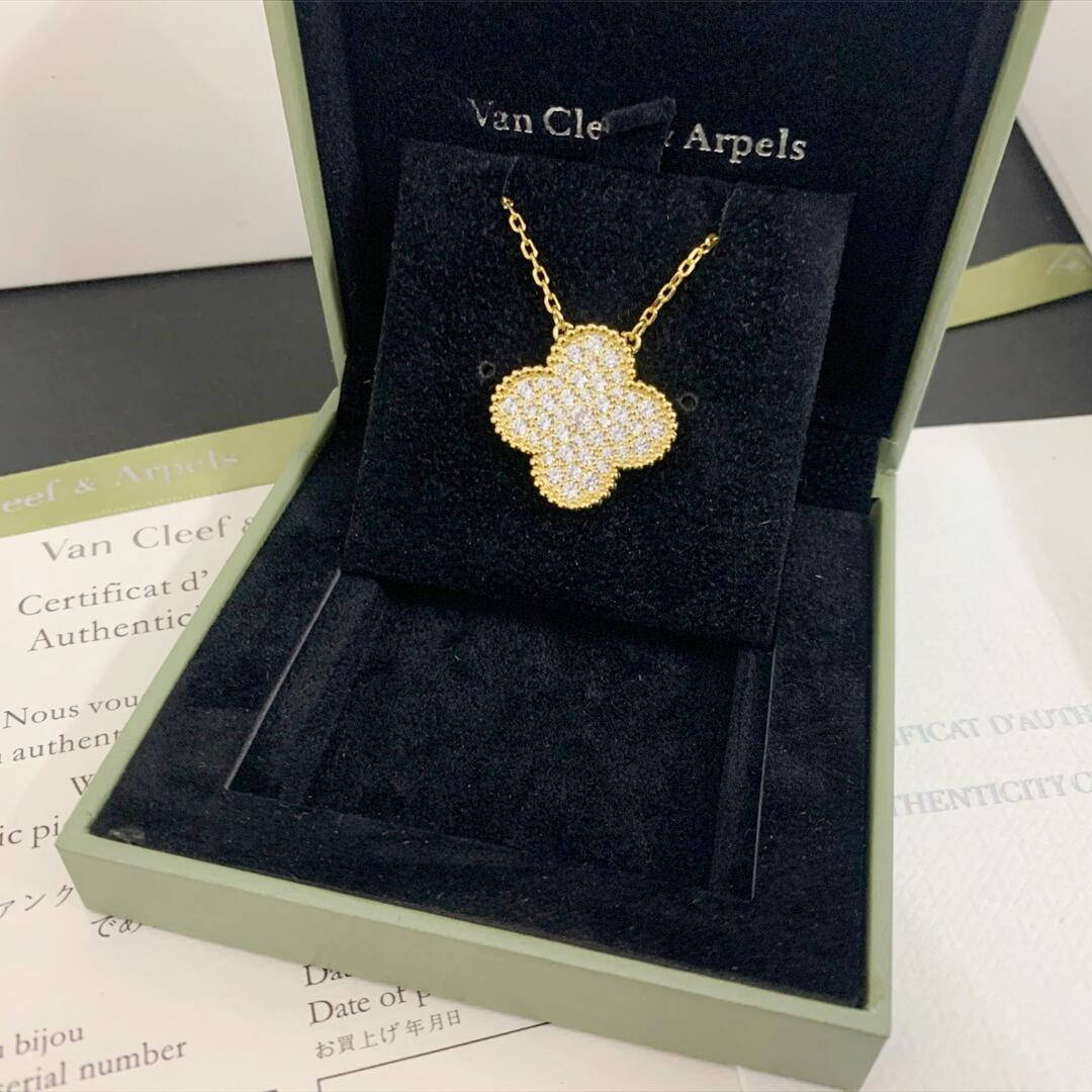 VCN030 20mm Magic Alhambra diamond pendant necklace - ccjewelryacc