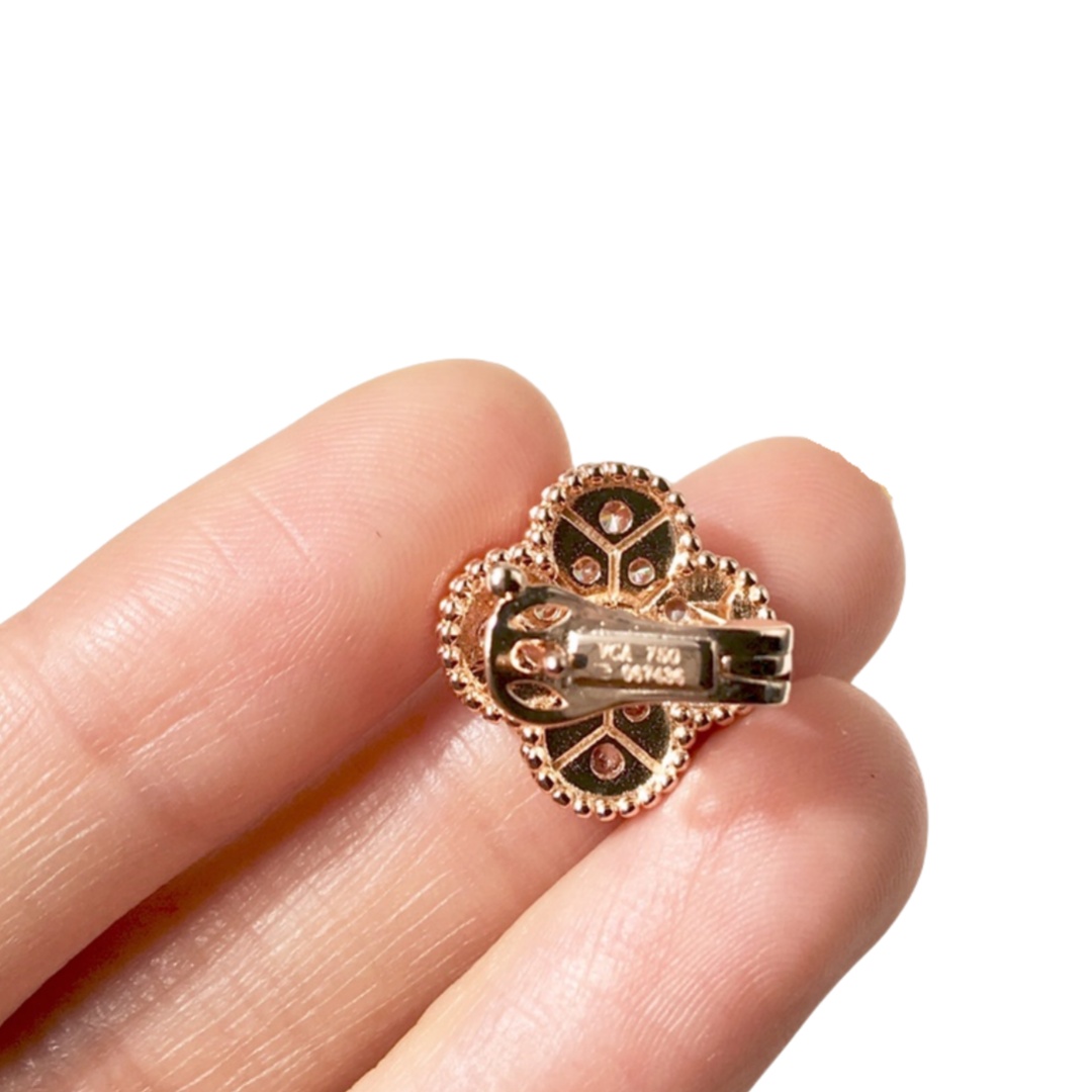 VCE039 0.9cm VCA Sweet Alhambra diamond earring clips - ccjewelryacc