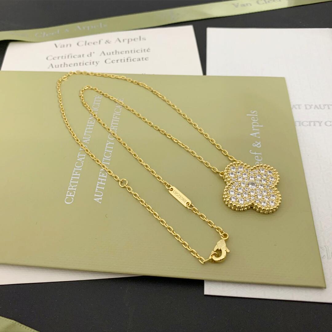 VCN030 20mm Magic Alhambra diamond pendant necklace - ccjewelryacc