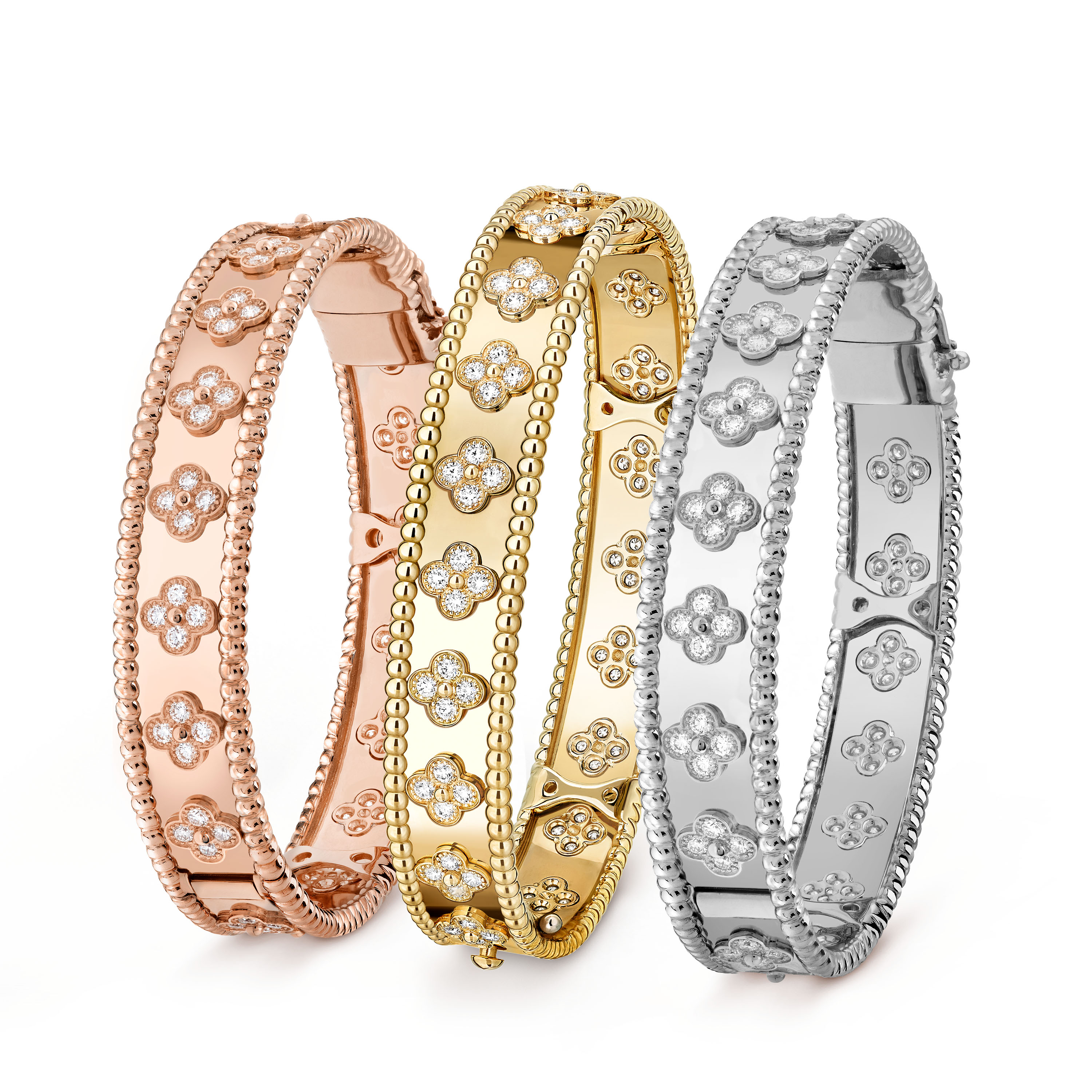 VCSV017 18K Gold/rose gold/white gold  Perlee Bangle Bracelet with diamond - ccjewelryacc