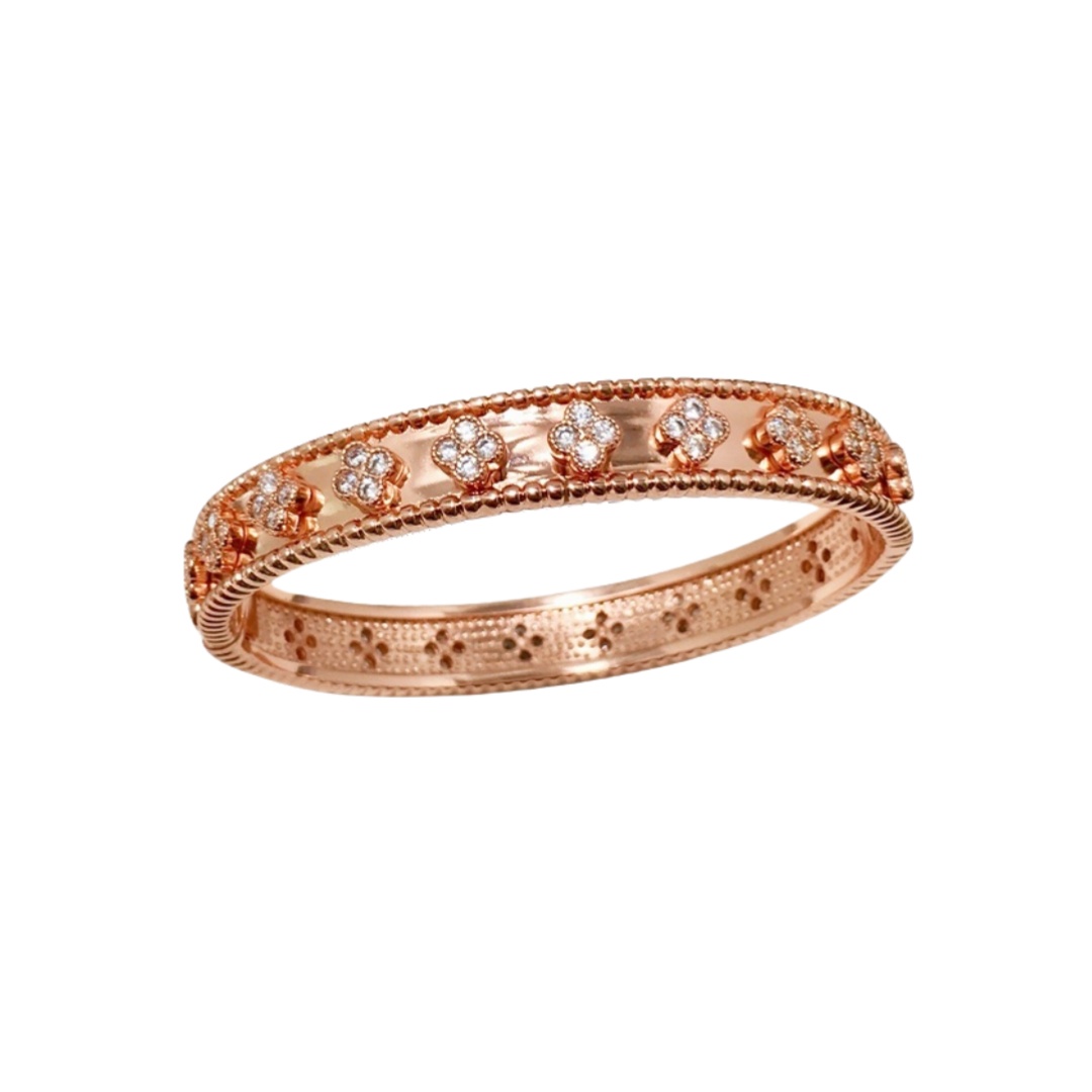 VCS012 Perlée clovers bangle bracelet - ccjewelryacc
