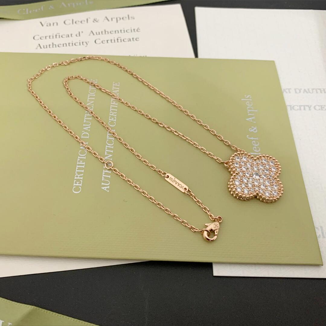 VCN030 20mm Magic Alhambra diamond pendant necklace - ccjewelryacc