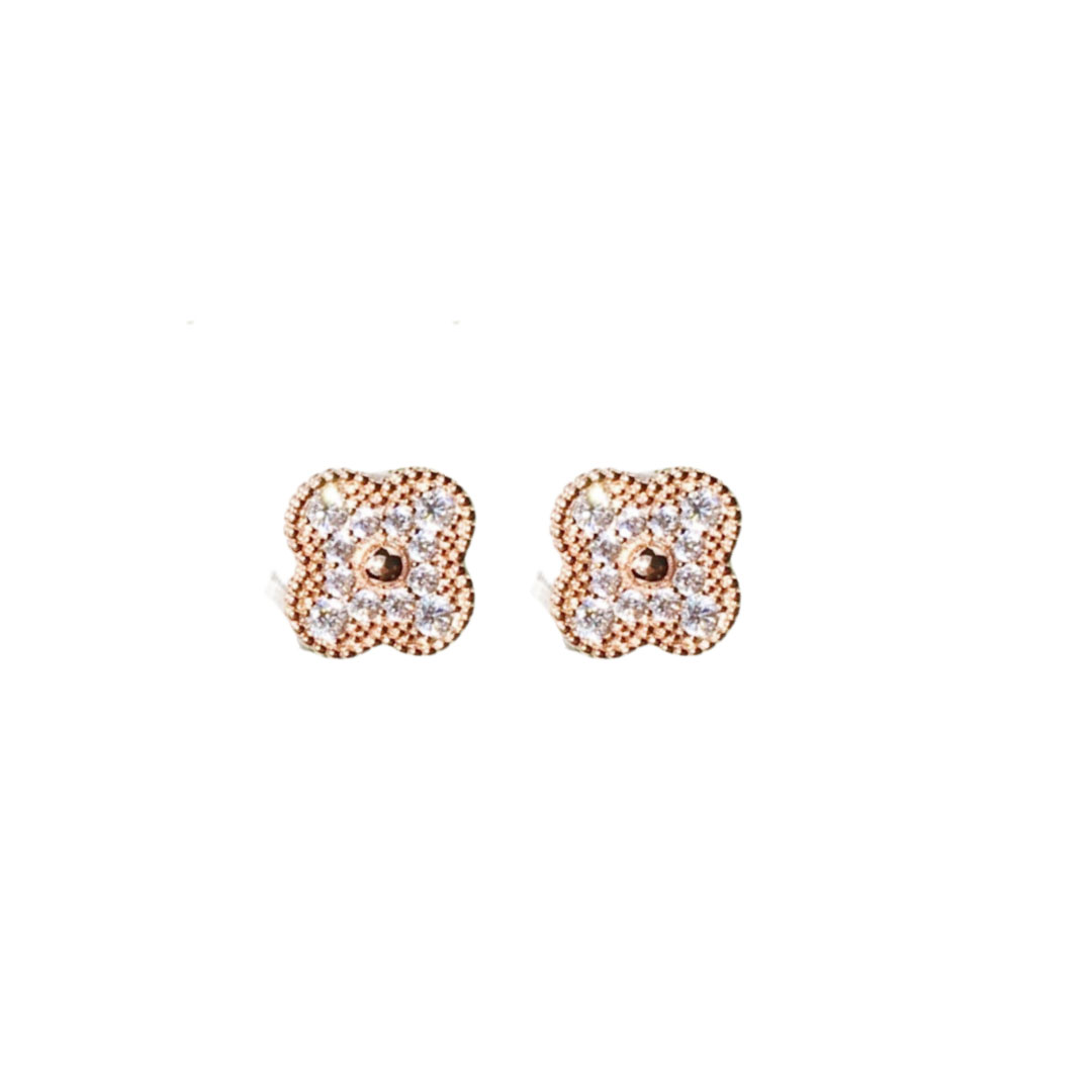 VCE039 0.9cm VCA Sweet Alhambra diamond earring clips - ccjewelryacc