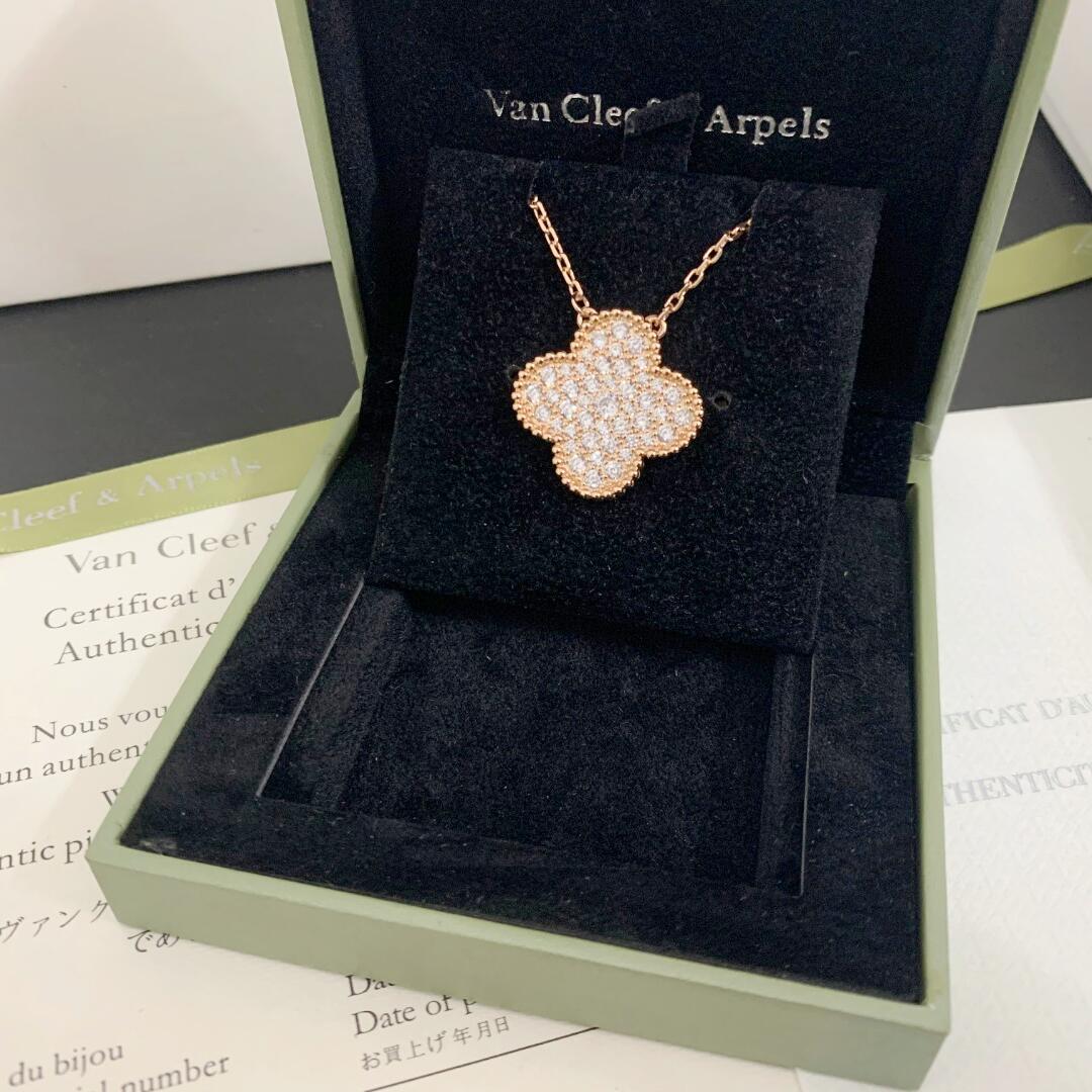 VCN030 20mm Magic Alhambra diamond pendant necklace - ccjewelryacc