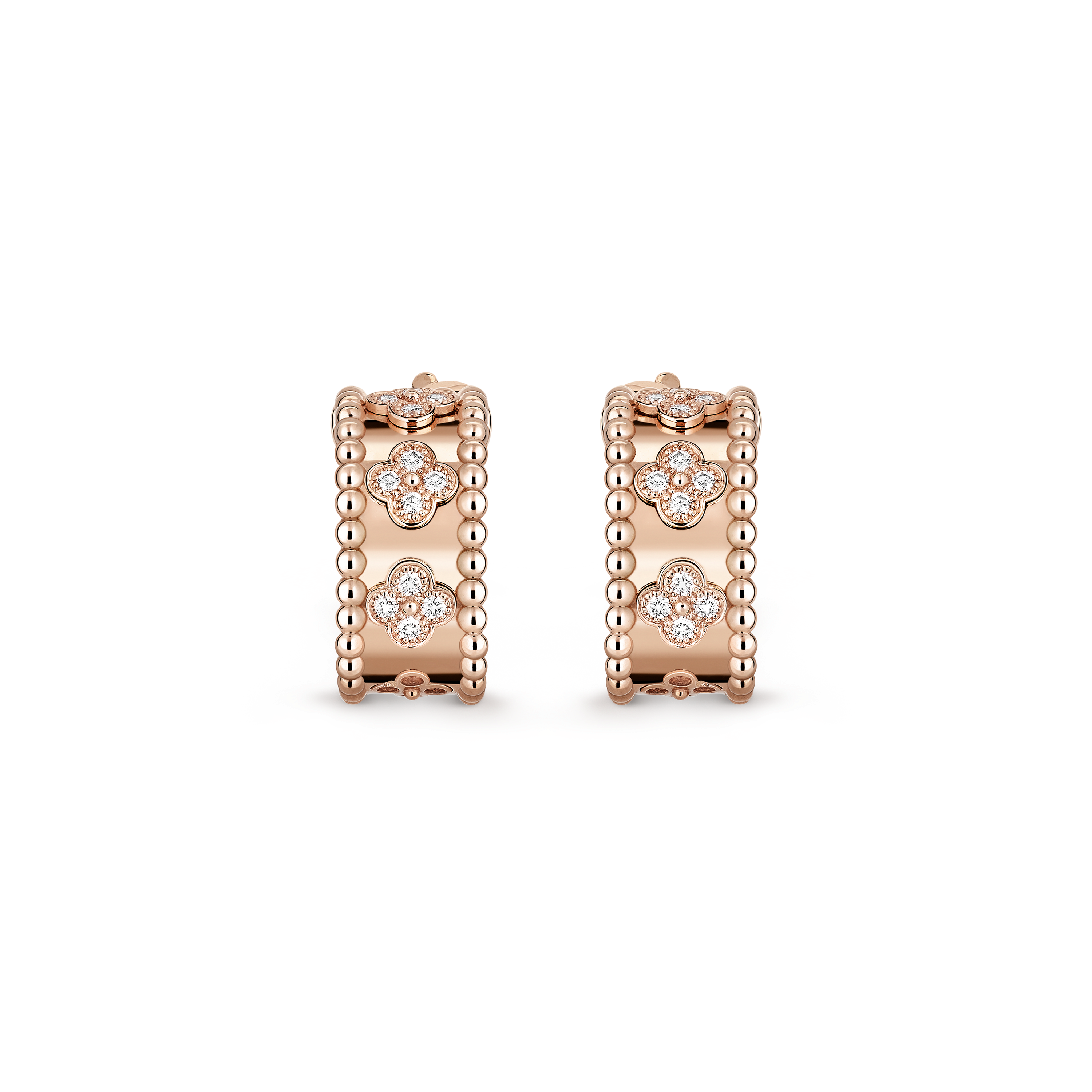 VCES001 S925 Sterling Silver and diamond Perlee clovers hook Earring clip - ccjewelryacc