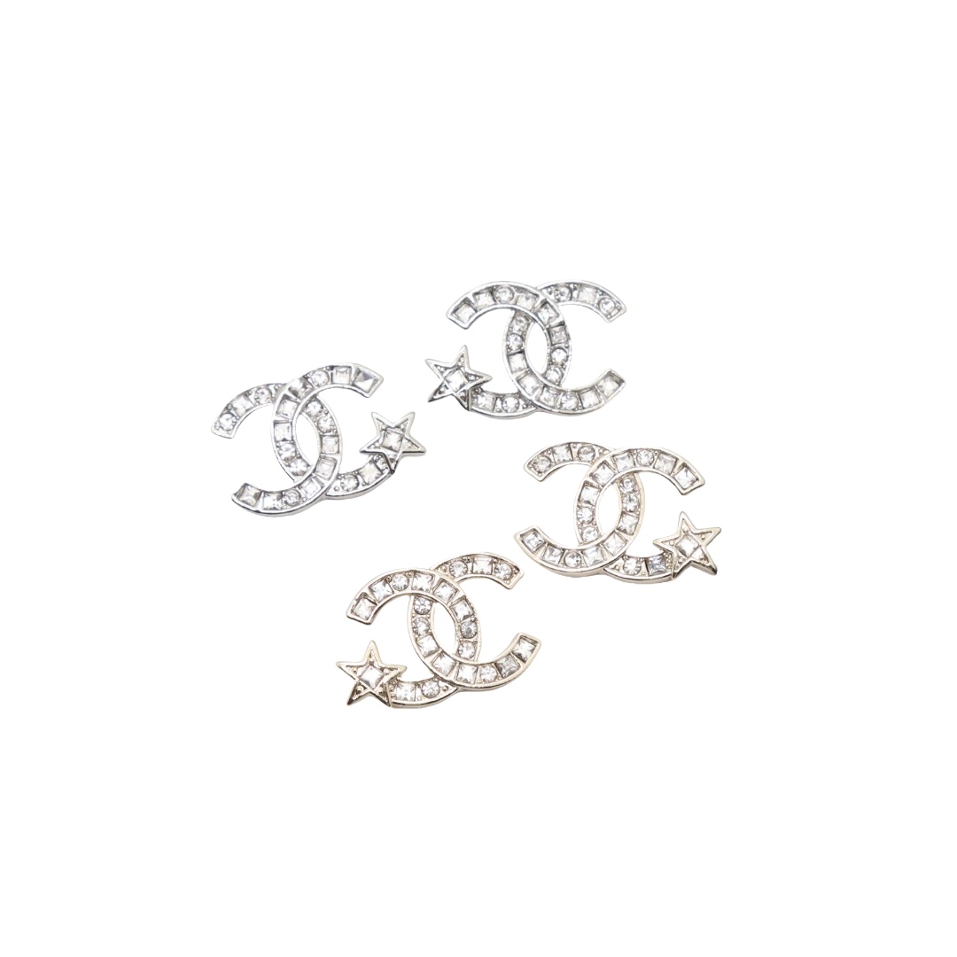 CCE616 Rhinestone CC Logo Star stud earring - ccjewelryacc