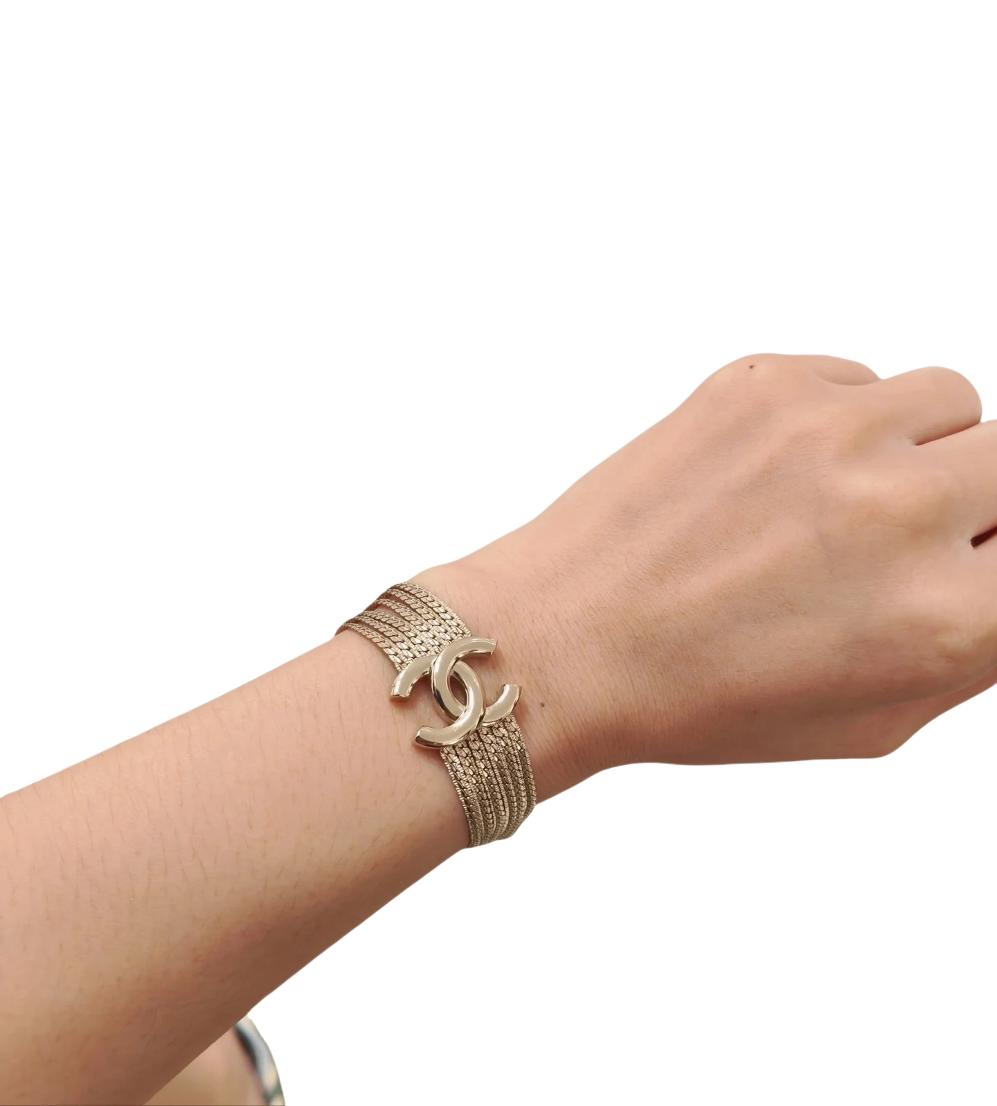 CCS191 Metal Multi-layer snake chain bracelet with cc logo - ccjewelryacc