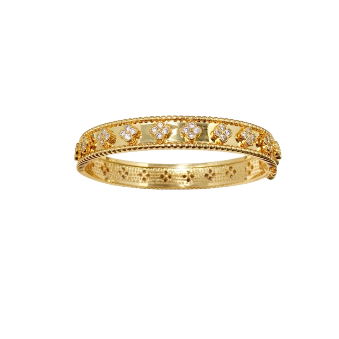 VCS012 Perlée clovers bangle bracelet - ccjewelryacc