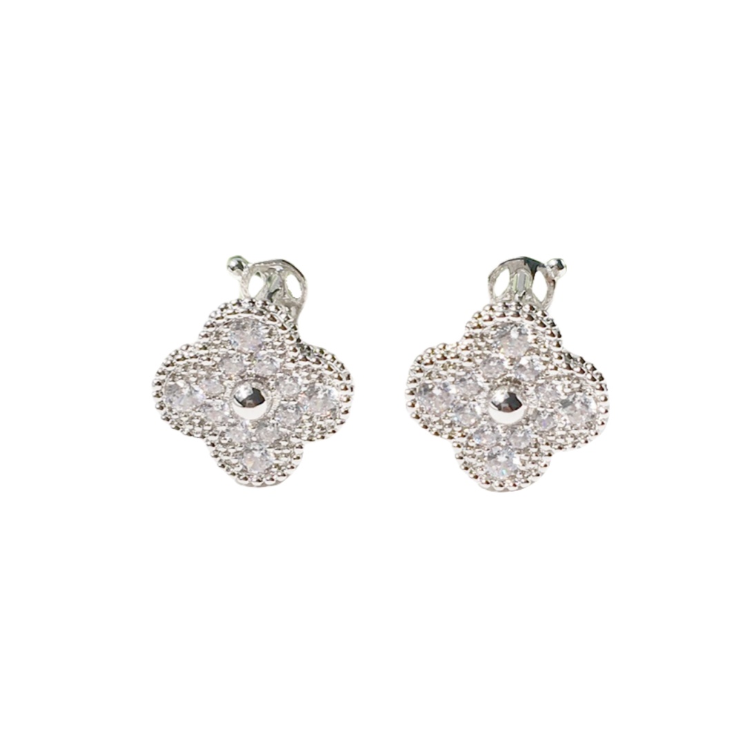 VCE039 0.9cm VCA Sweet Alhambra diamond earring clips - ccjewelryacc