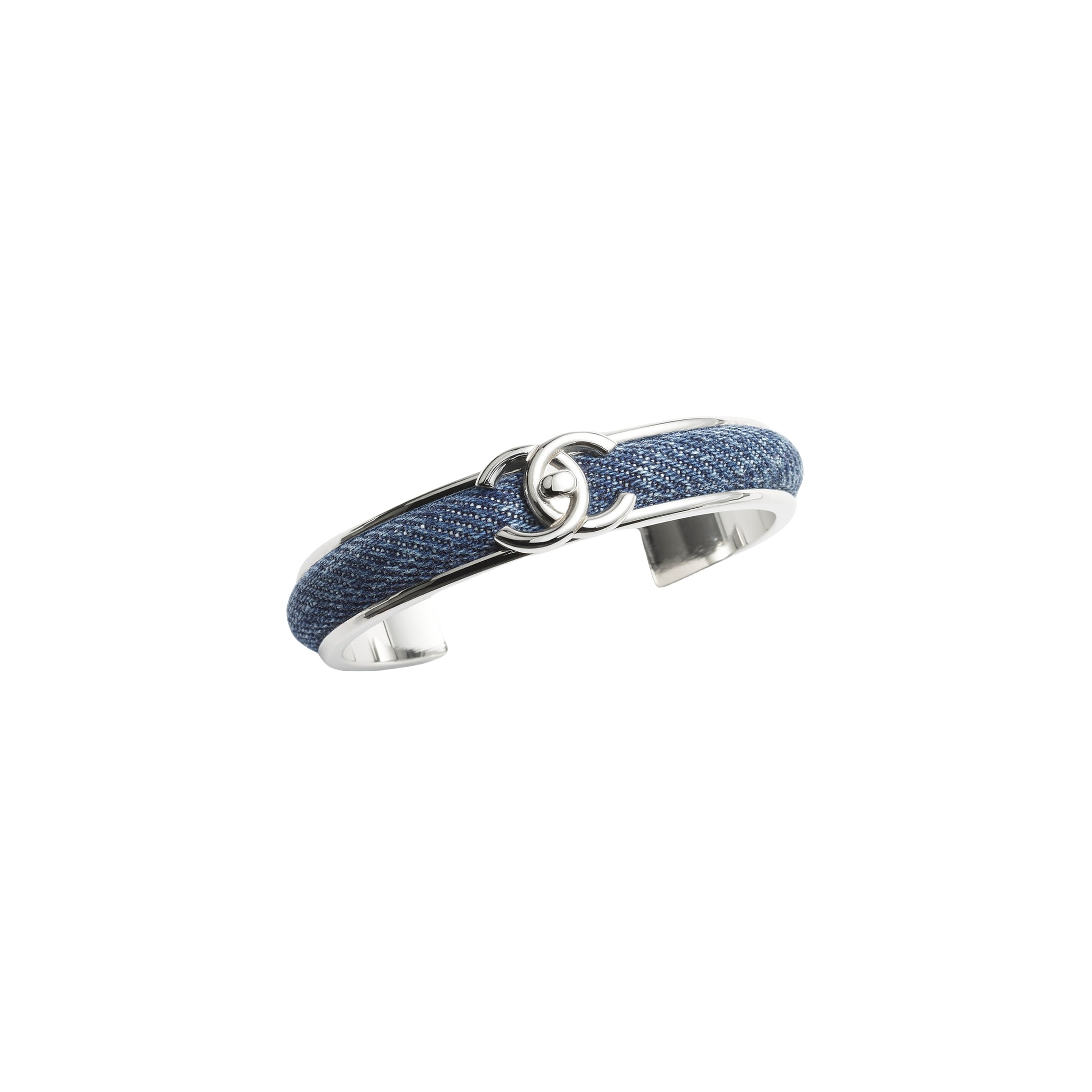 CCS193 Denim blue CC bracelet cuff Metal Cotton - ccjewelryacc