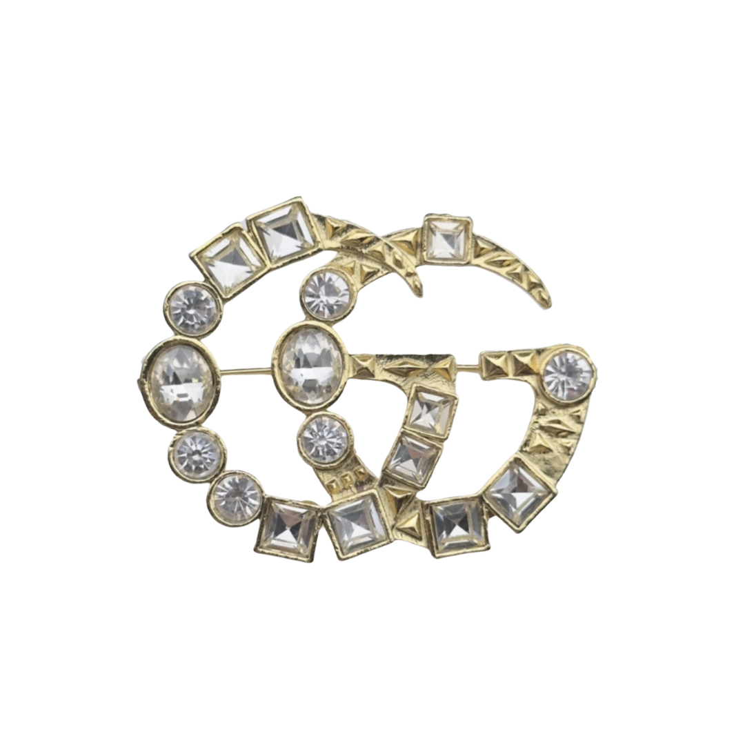 GGB026 Vintage GG Zircon brooch pin - ccjewelryacc