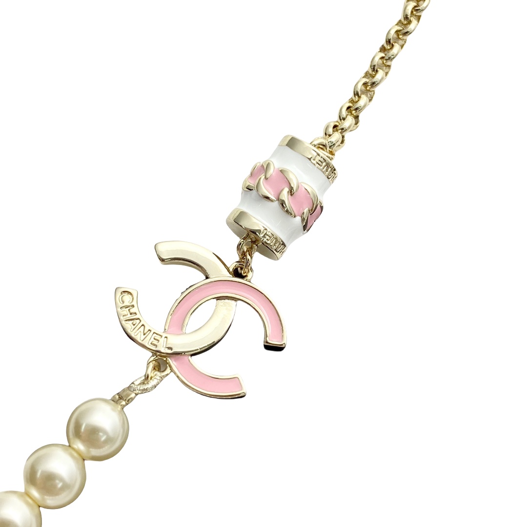 CCN556 Pearl and enamel choker necklace - ccjewelryacc