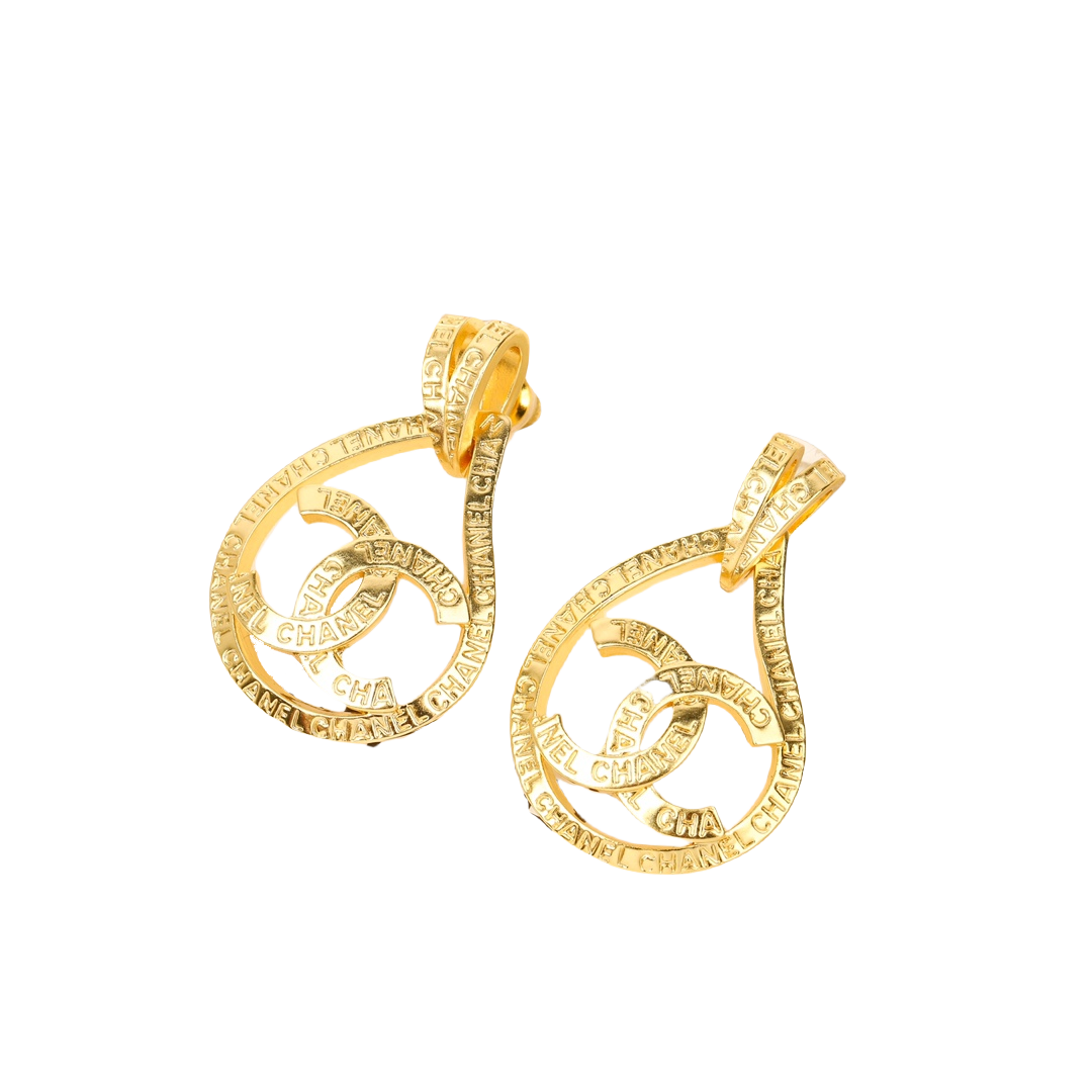 CCE883 Vintage drop shape with letter pendant earrings - ccfashionjewelry