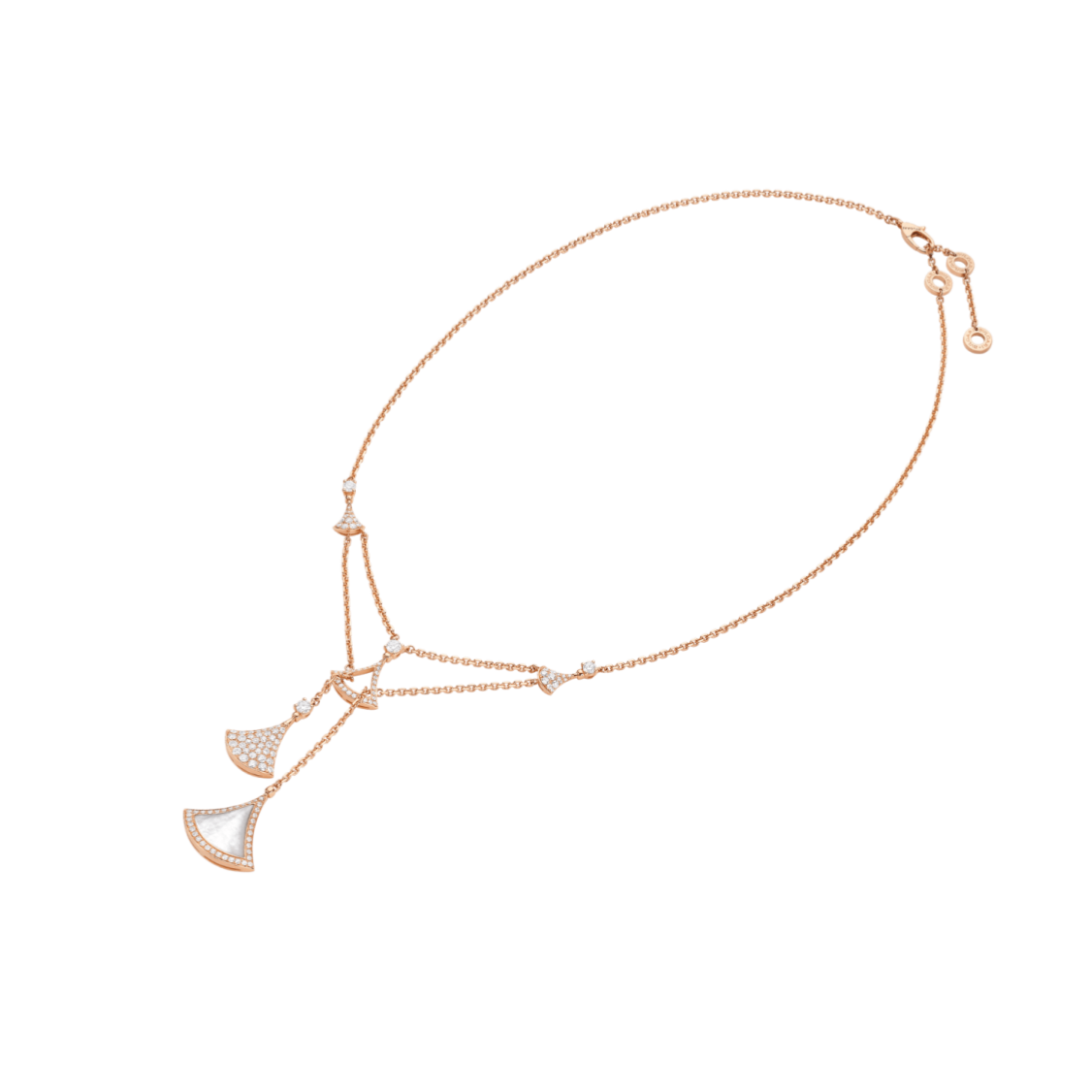 BGNV004 V-Gold Full Diamond Diva's dream necklace - ccjewelryacc