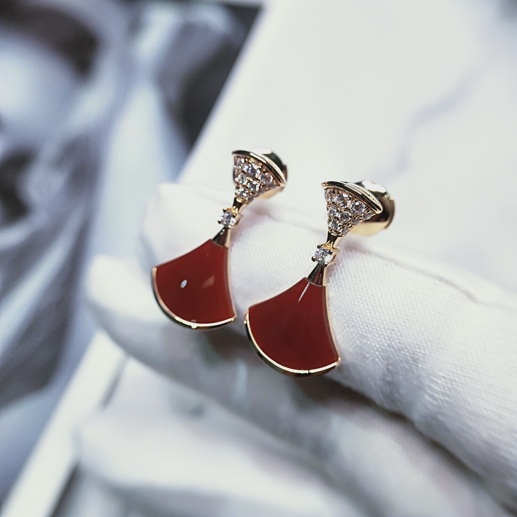 BGES009 S925 Sterling silver stone and diamond  Divas dream earrings - ccjewelryacc