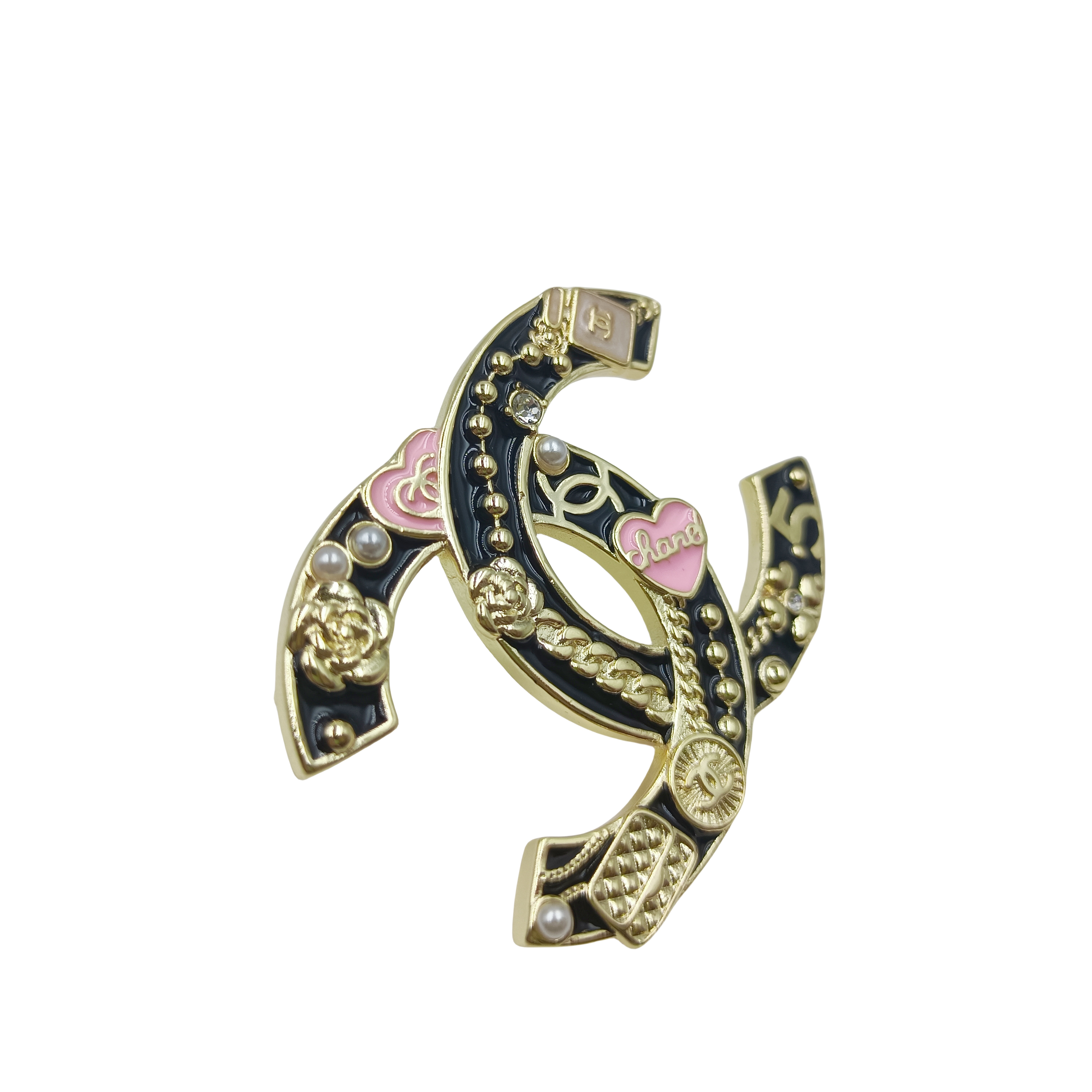 BCB349 Enamel CC brooch - ccjewelryacc