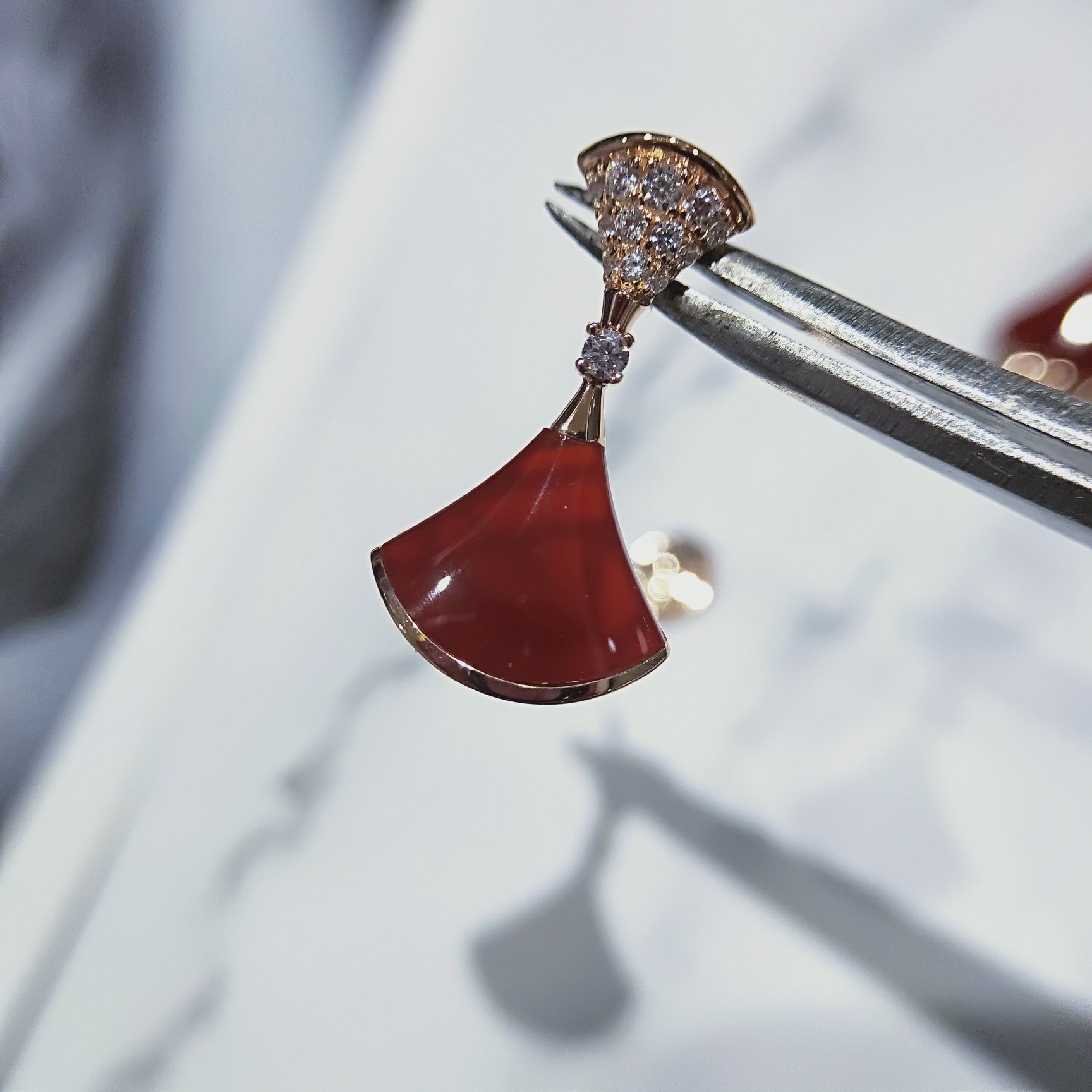 BGES009 S925 Sterling silver stone and diamond  Divas dream earrings - ccjewelryacc