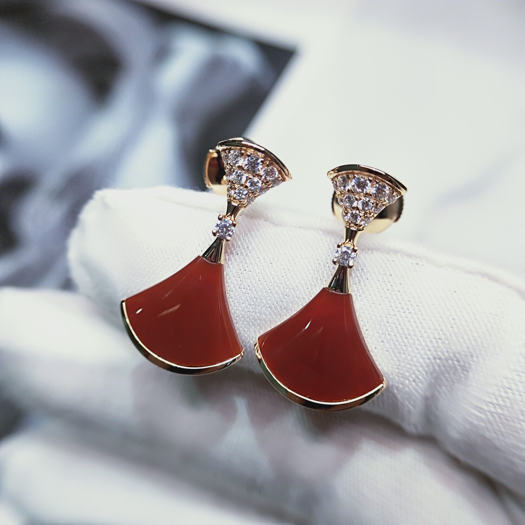 BGES009 S925 Sterling silver stone and diamond  Divas dream earrings - ccjewelryacc