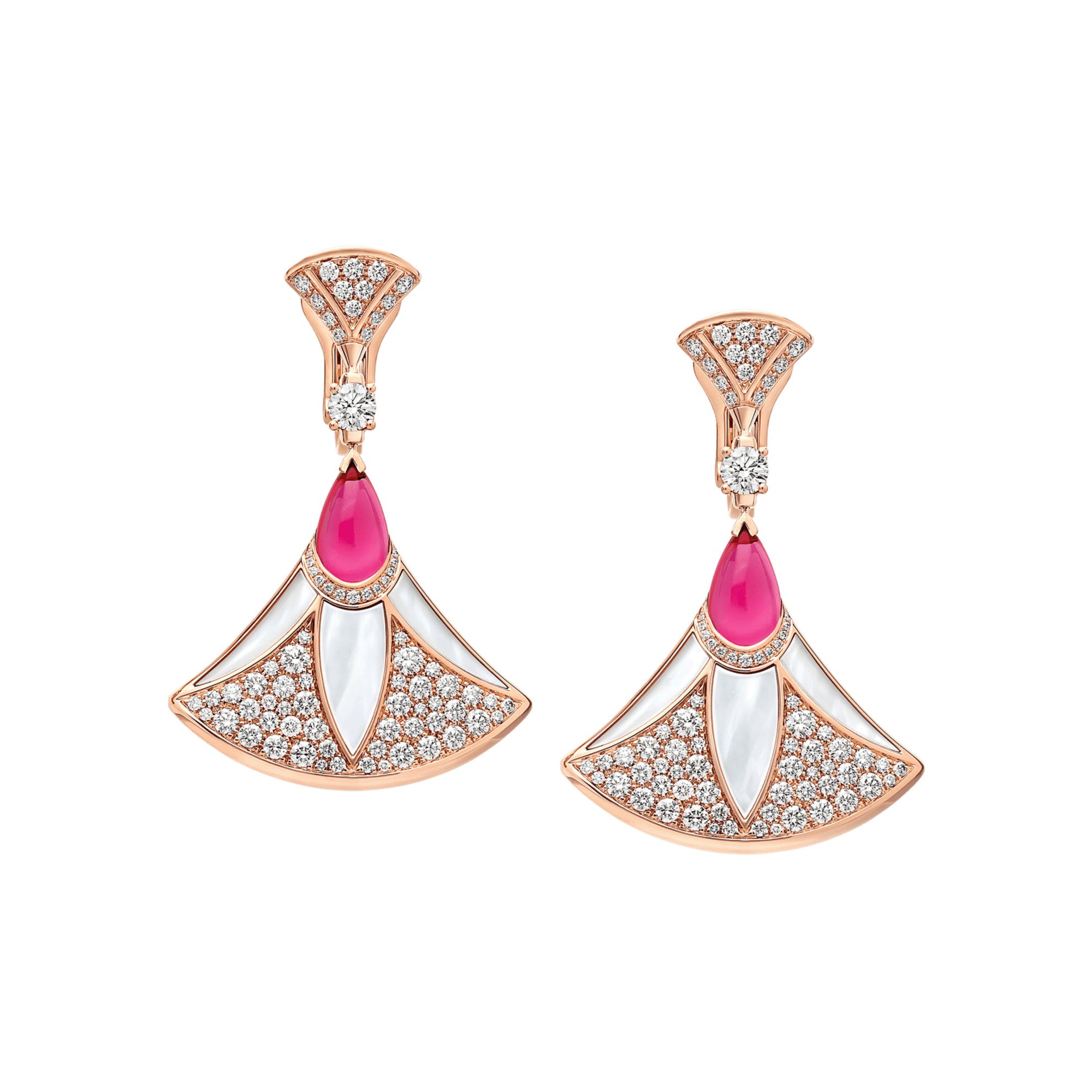 BGEV008 18K Rose Gold  Divas dream earrings - ccjewelryacc