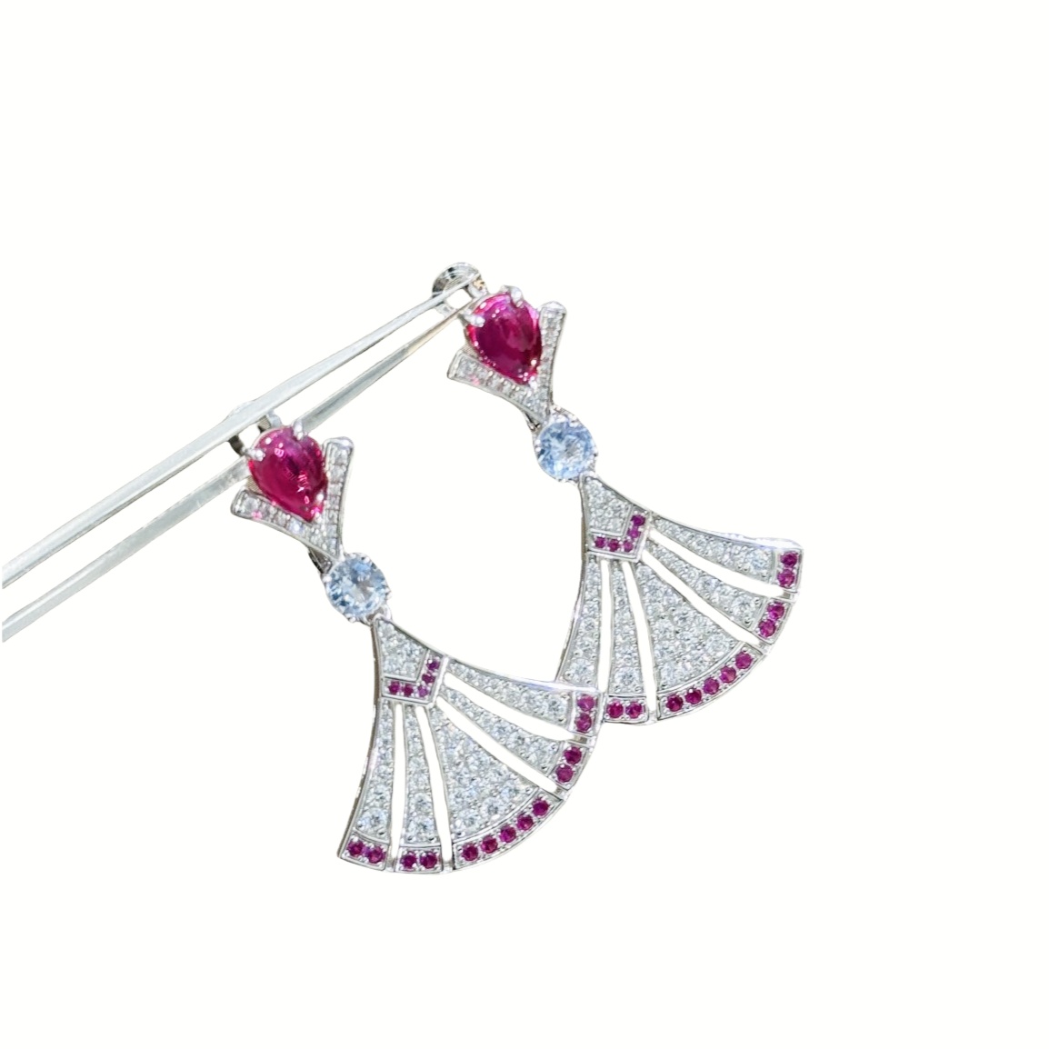 BGES012 S925 Sterling silver and diamond  Divas' dream earrings clip - ccjewelryacc