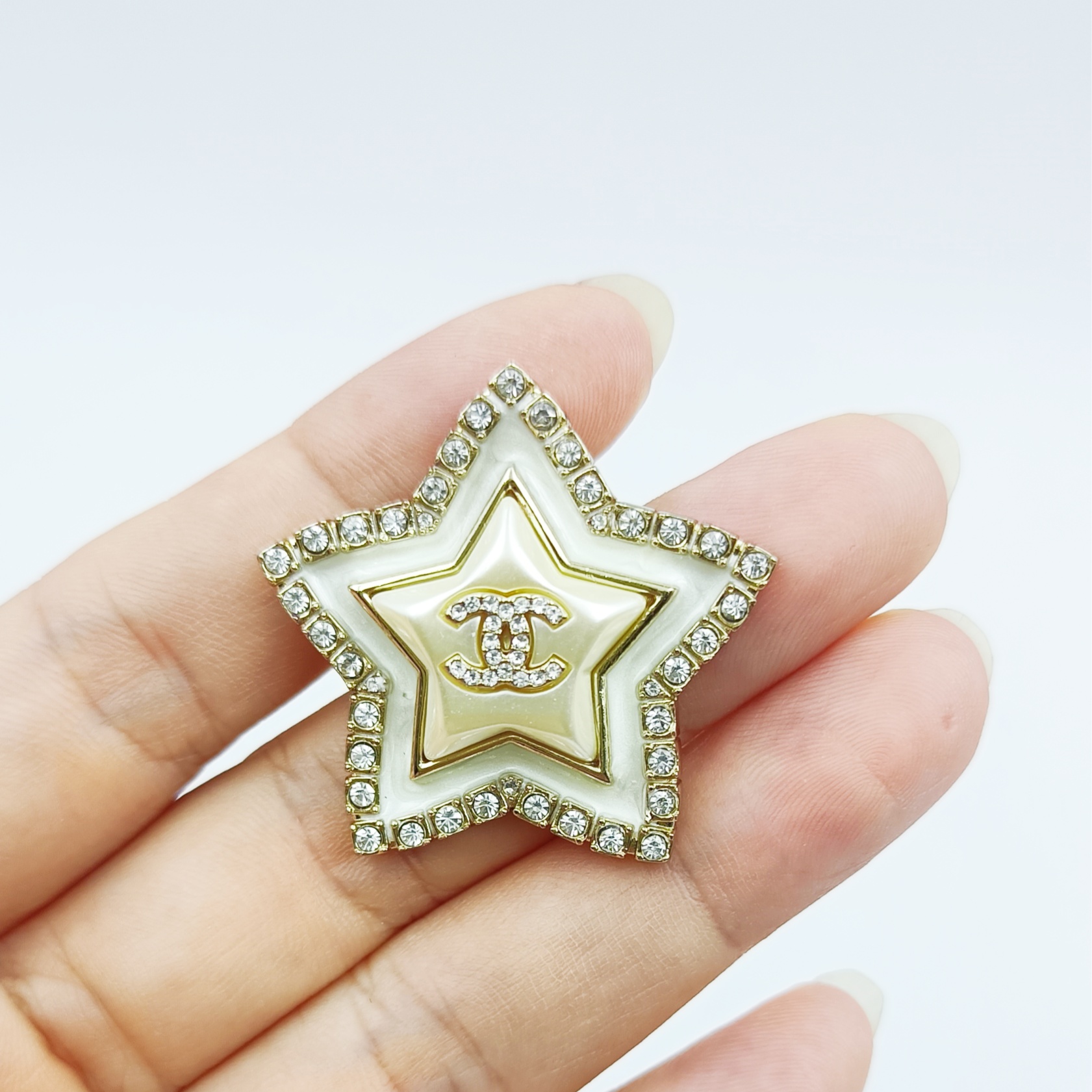 BCB382 24A star crystal diamond brooch pin - ccjewelryacc