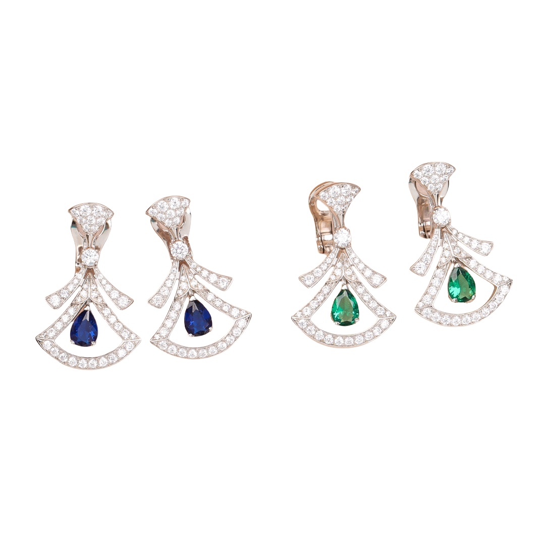 BGES011 S925 Sterling silver and diamond  Divas' dream earrings clip - ccjewelryacc