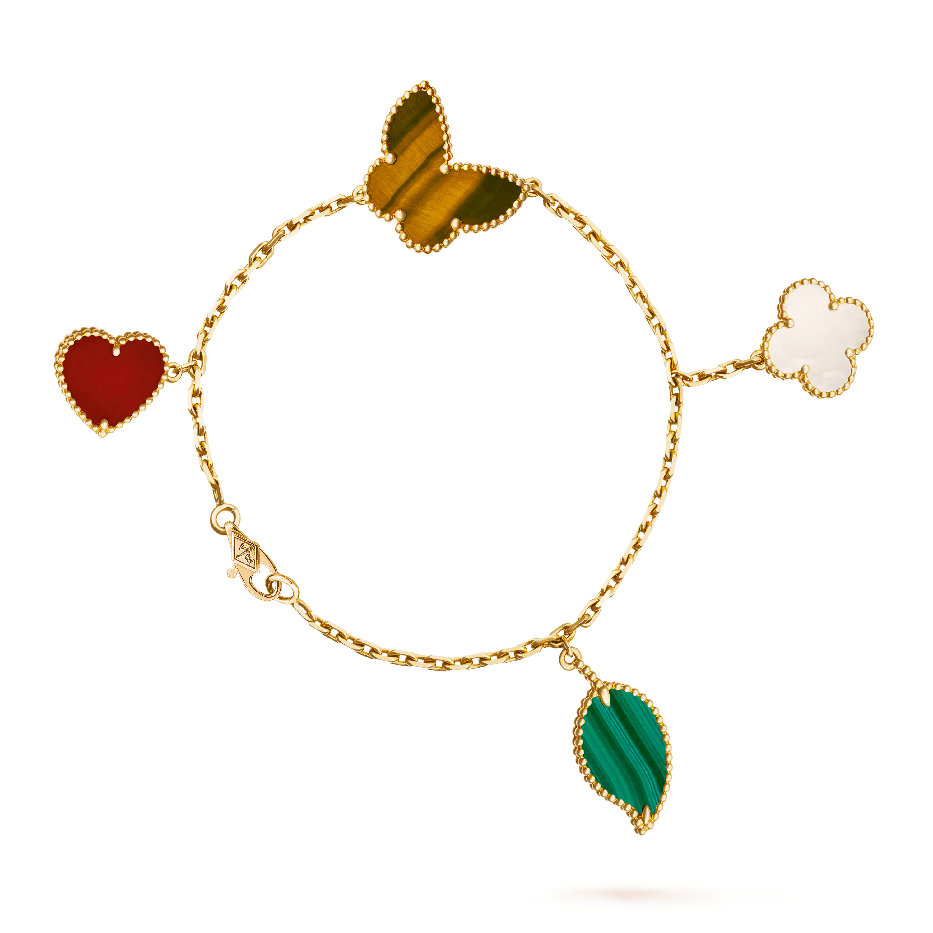 VCSV004 18K Gold VCA Lucky Alhambra Bracelet 4 motif - ccfashionjewelry