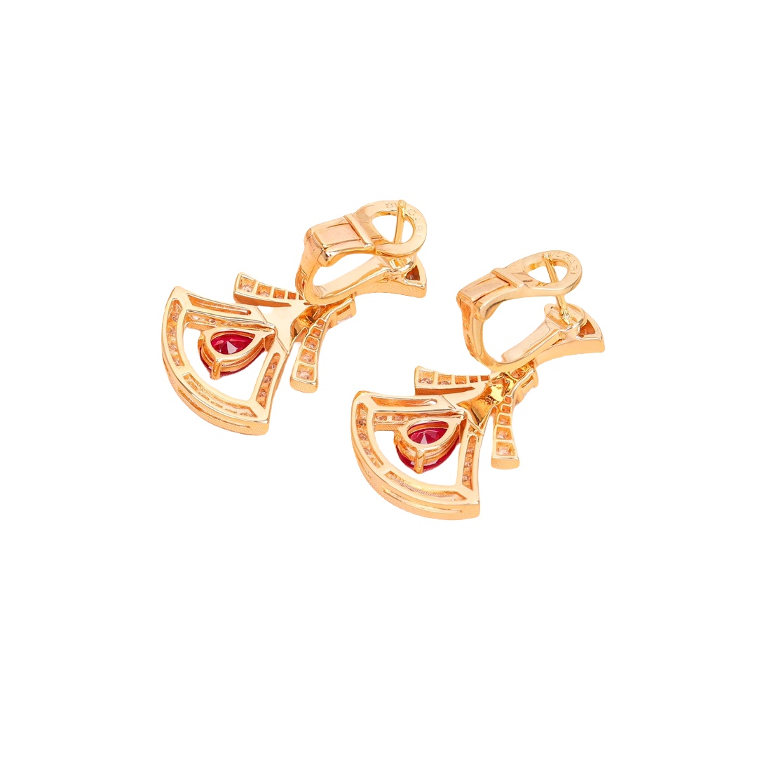 BGES011 S925 Sterling silver and diamond  Divas' dream earrings clip - ccjewelryacc