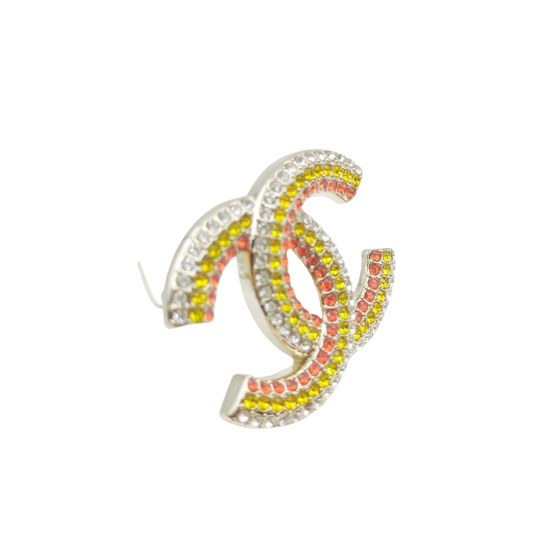 BCB371 Full crystal CC rainbow brooch - ccjewelryacc