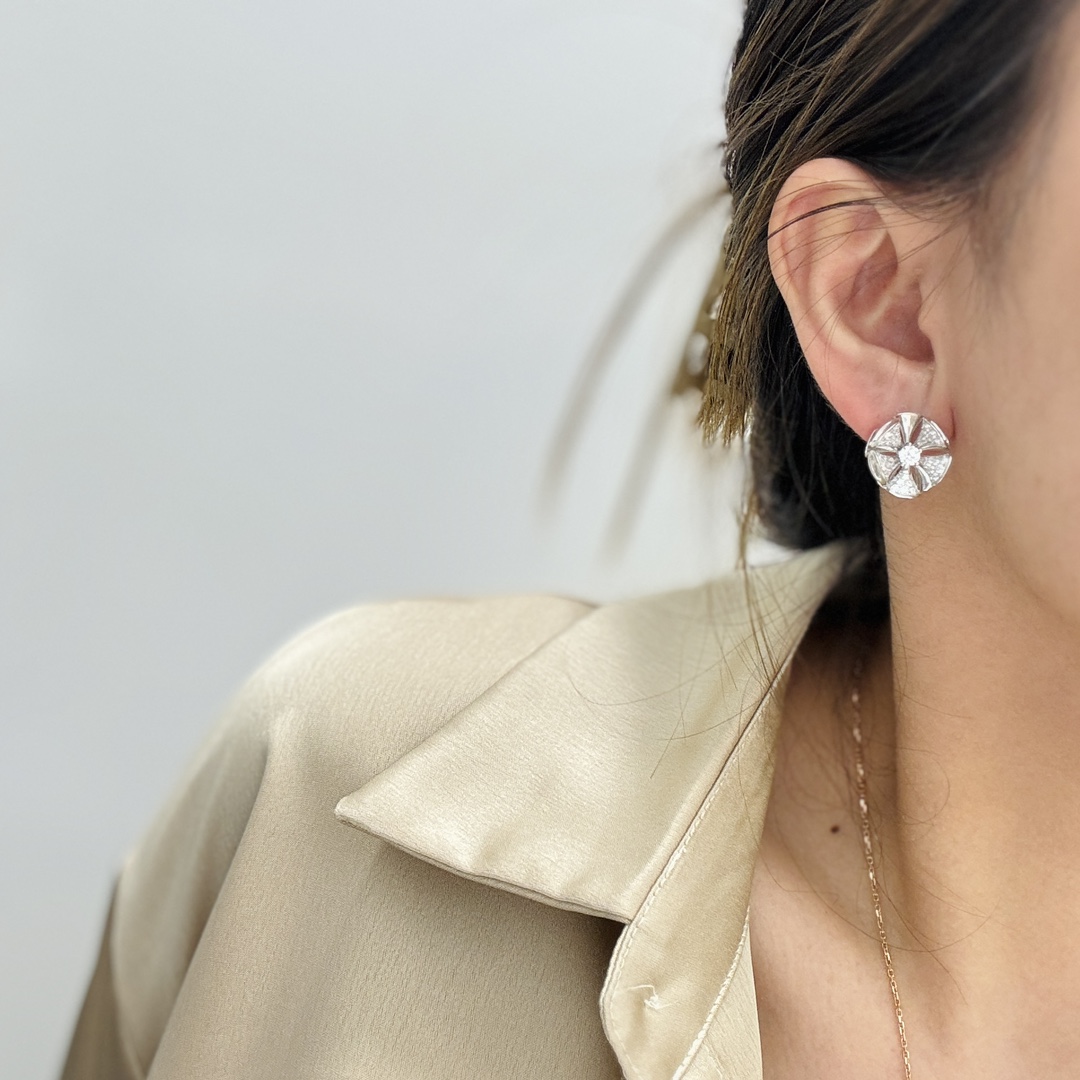 BGES013 S925 Sterling silver and diamond  Divas' dream earrings clip - ccjewelryacc