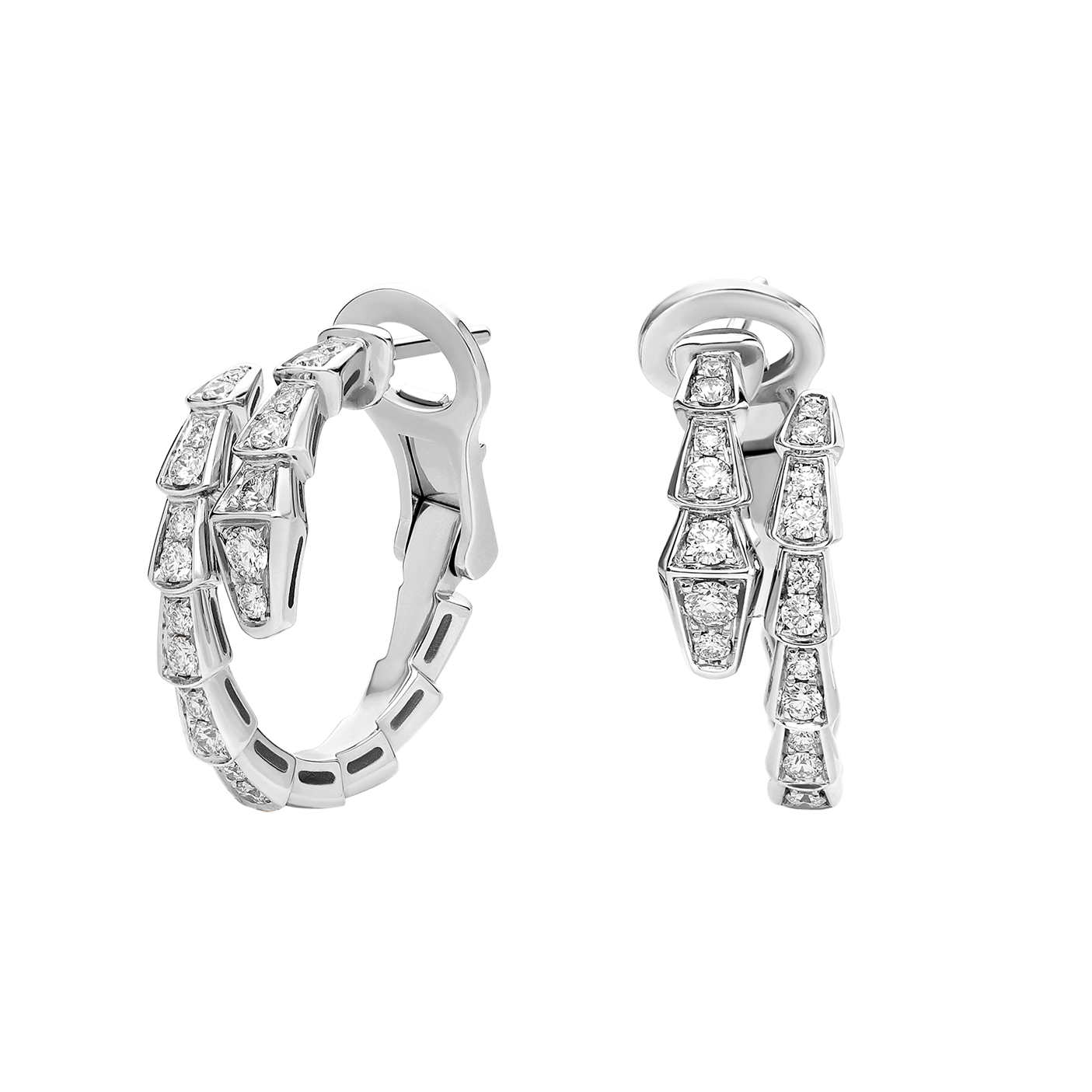 BGES001 S925 Sterling Silver diamond serpenti viper earrings clip - ccjewelryacc
