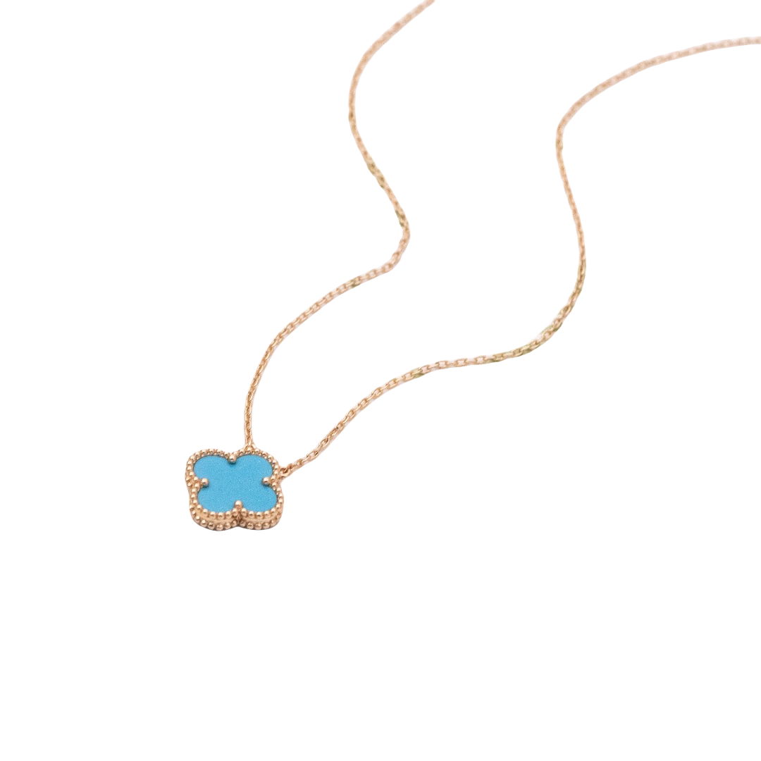 VCSV001 18k gold vintage alhambra bracelet 5 motif and necklace - ccjewelryacc