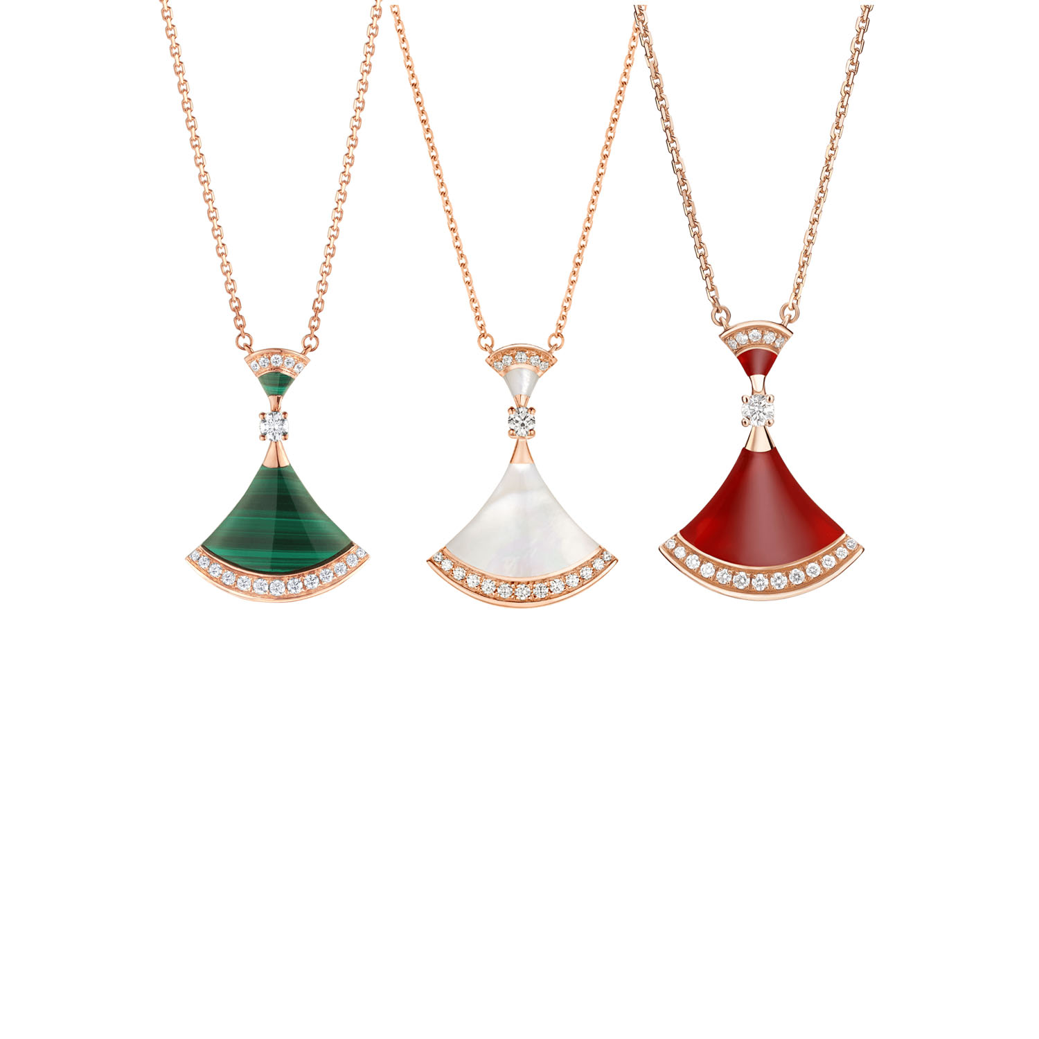 BGNS012 S925 Sterling Silver DIVAS'DREAM necklace Rose gold - ccfashionjewelry