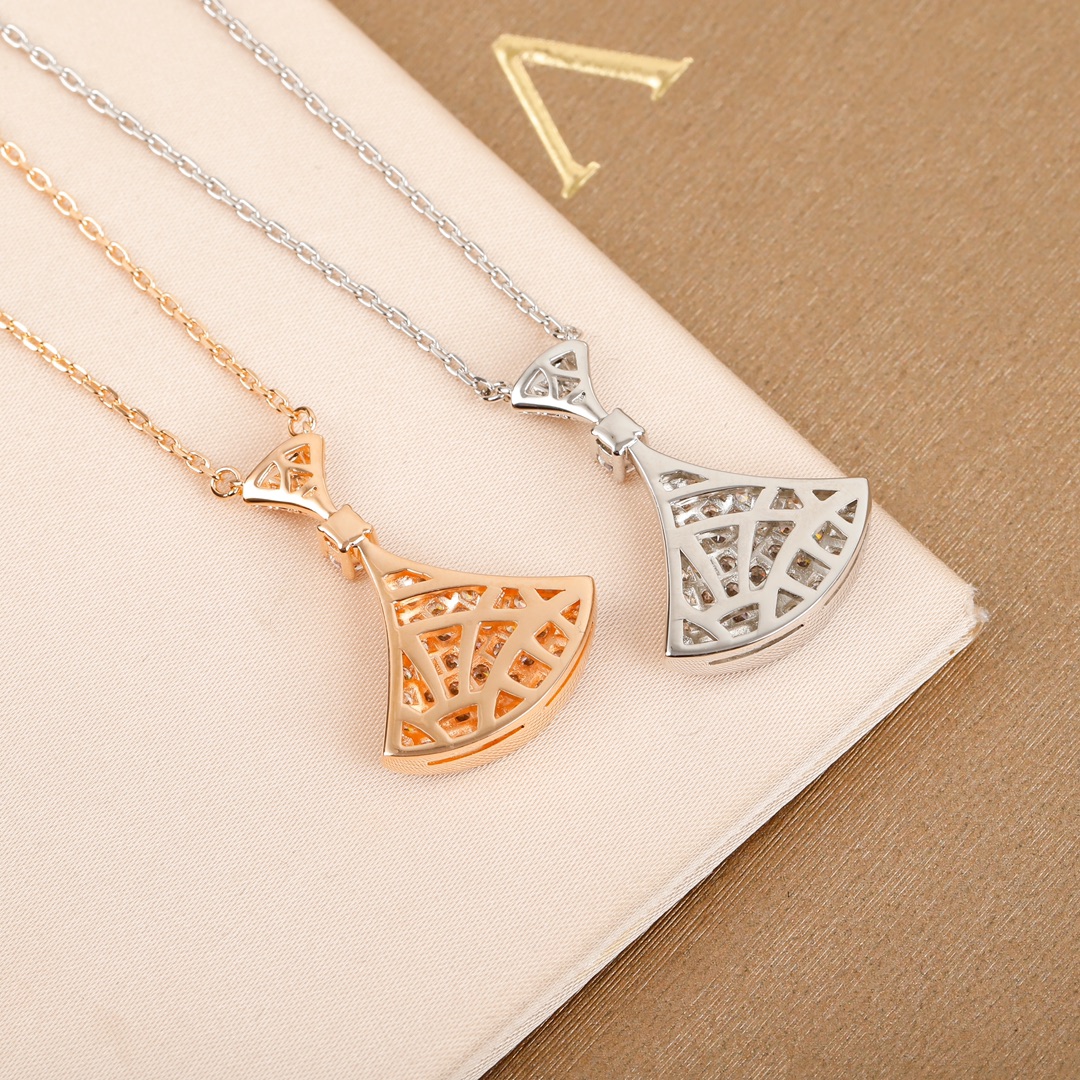 BGNS005 S925 Sterling Silver Full diamond DIVAS'DREAM necklace - ccjewelryacc