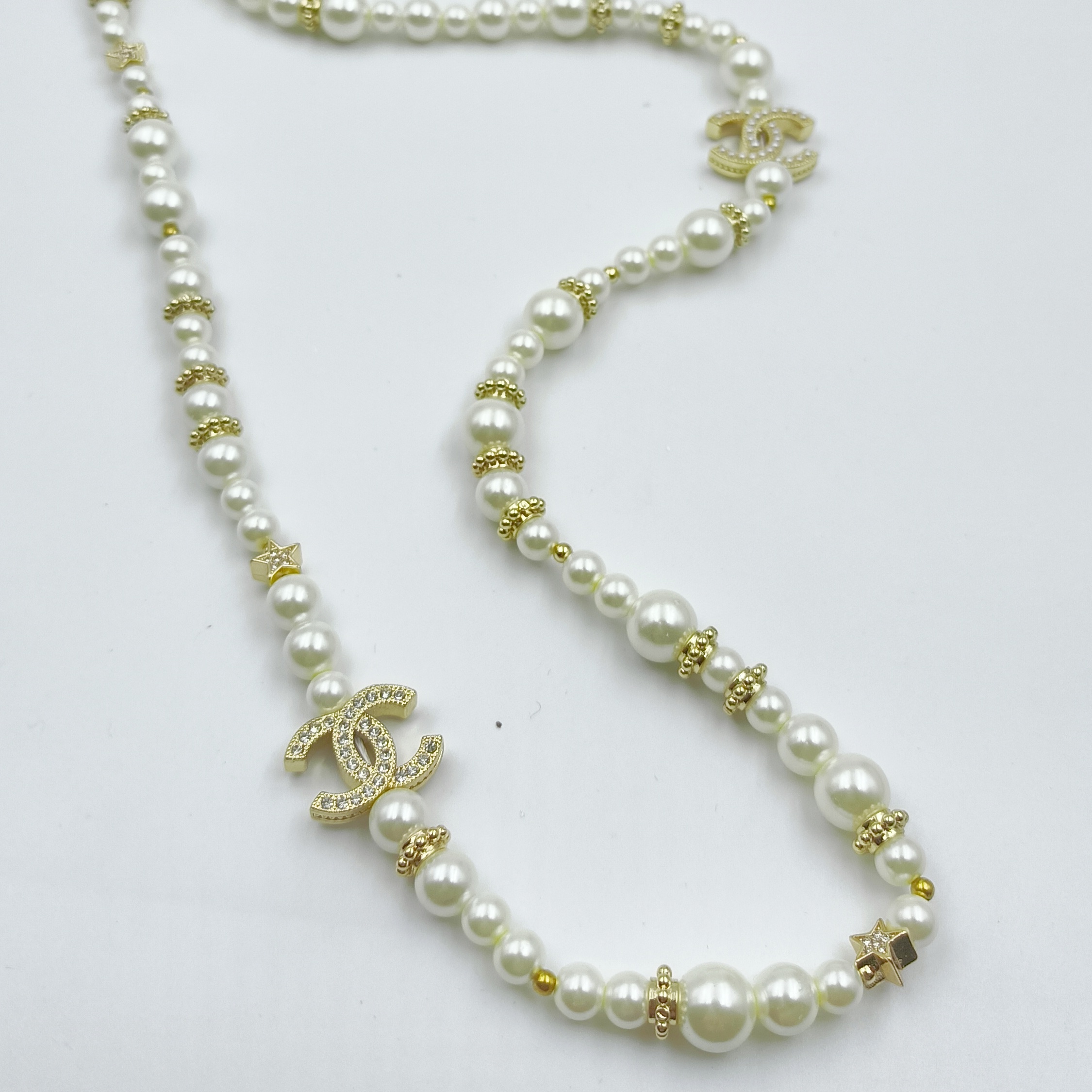 CCL003 CC Long chain pearl Necklace sweater chain - ccjewelryacc