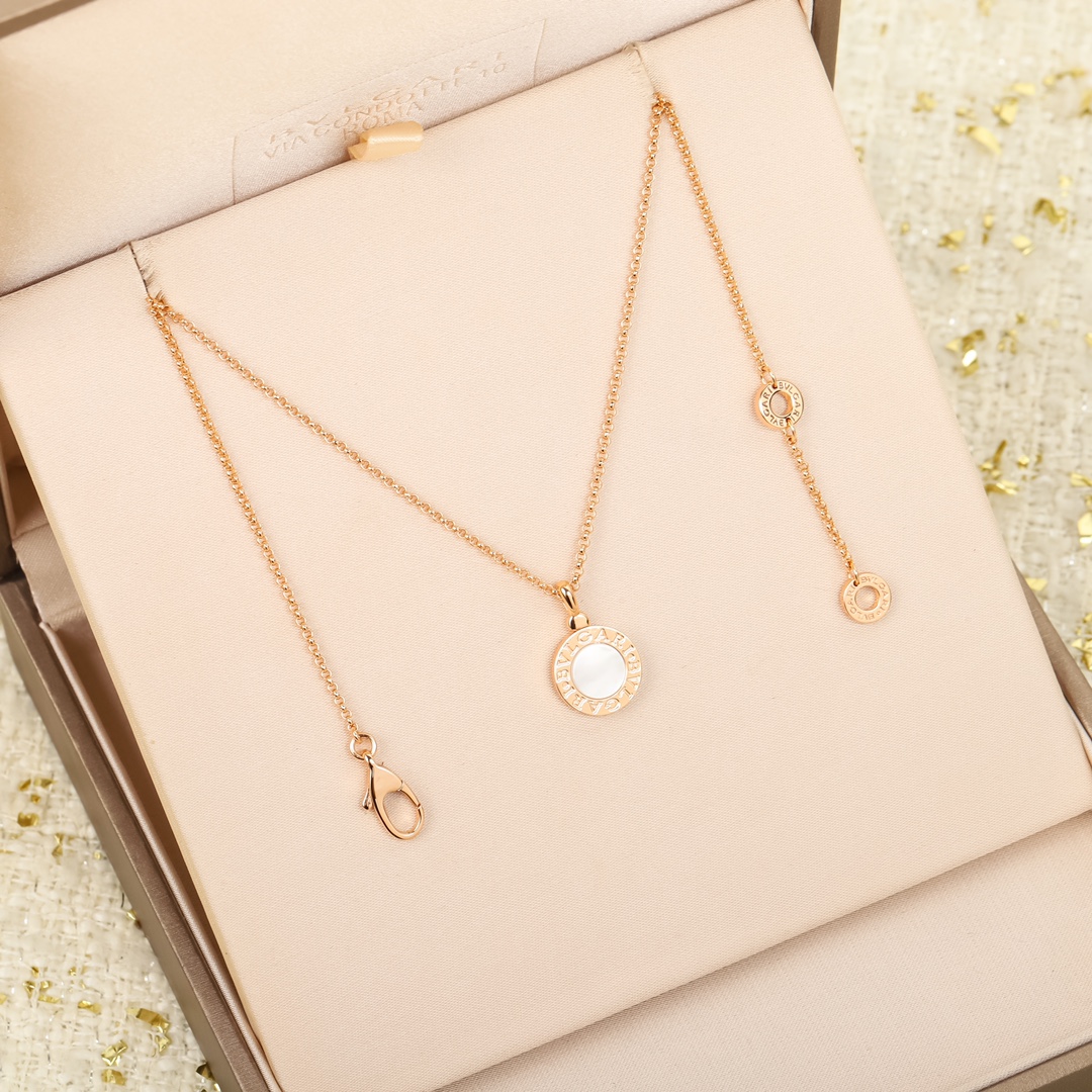 BGNV007 V-Gold Mother of pearl bvl  bvl necklace - ccjewelryacc