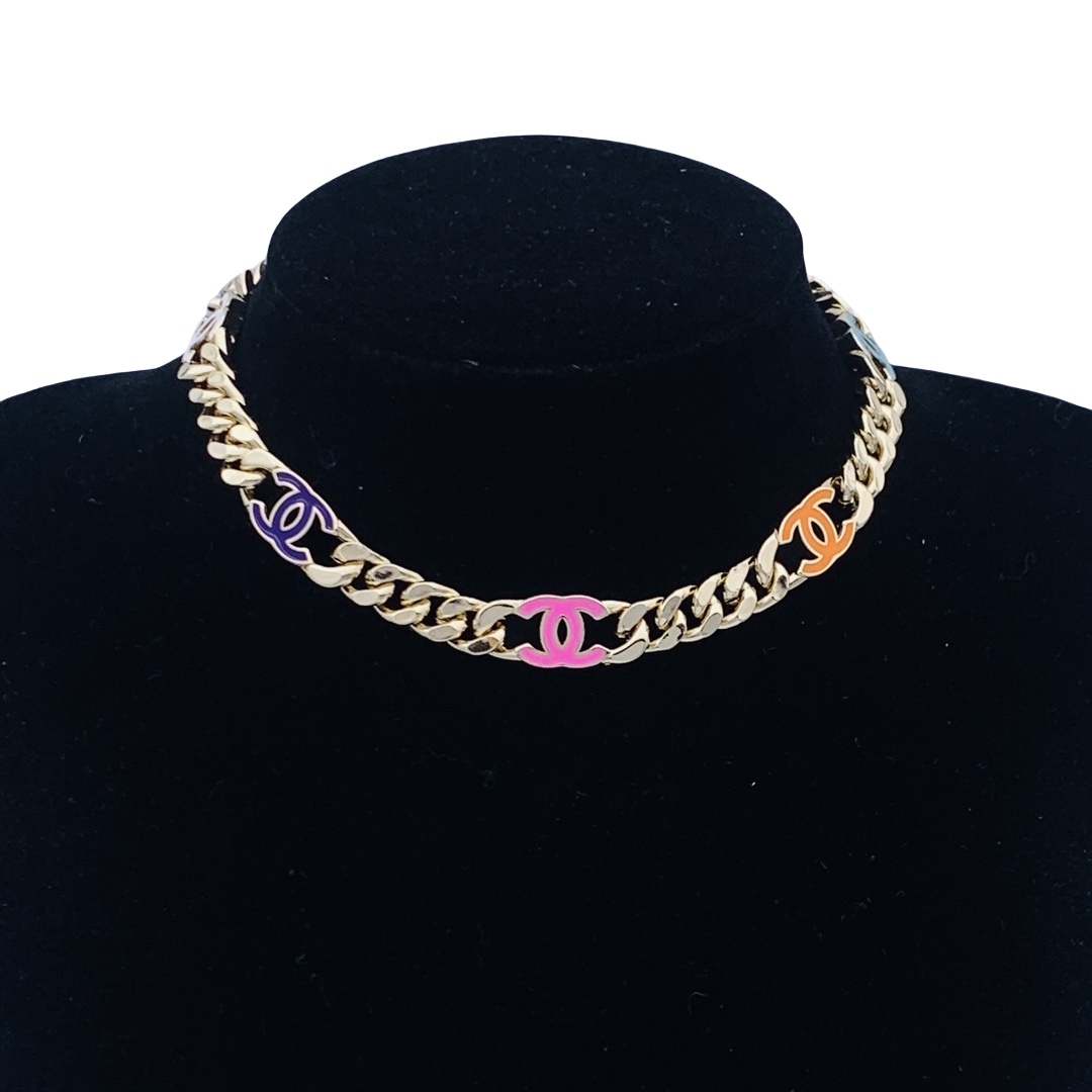 CCN399 Dopamine Color CC Choker Necklace - ccjewelryacc