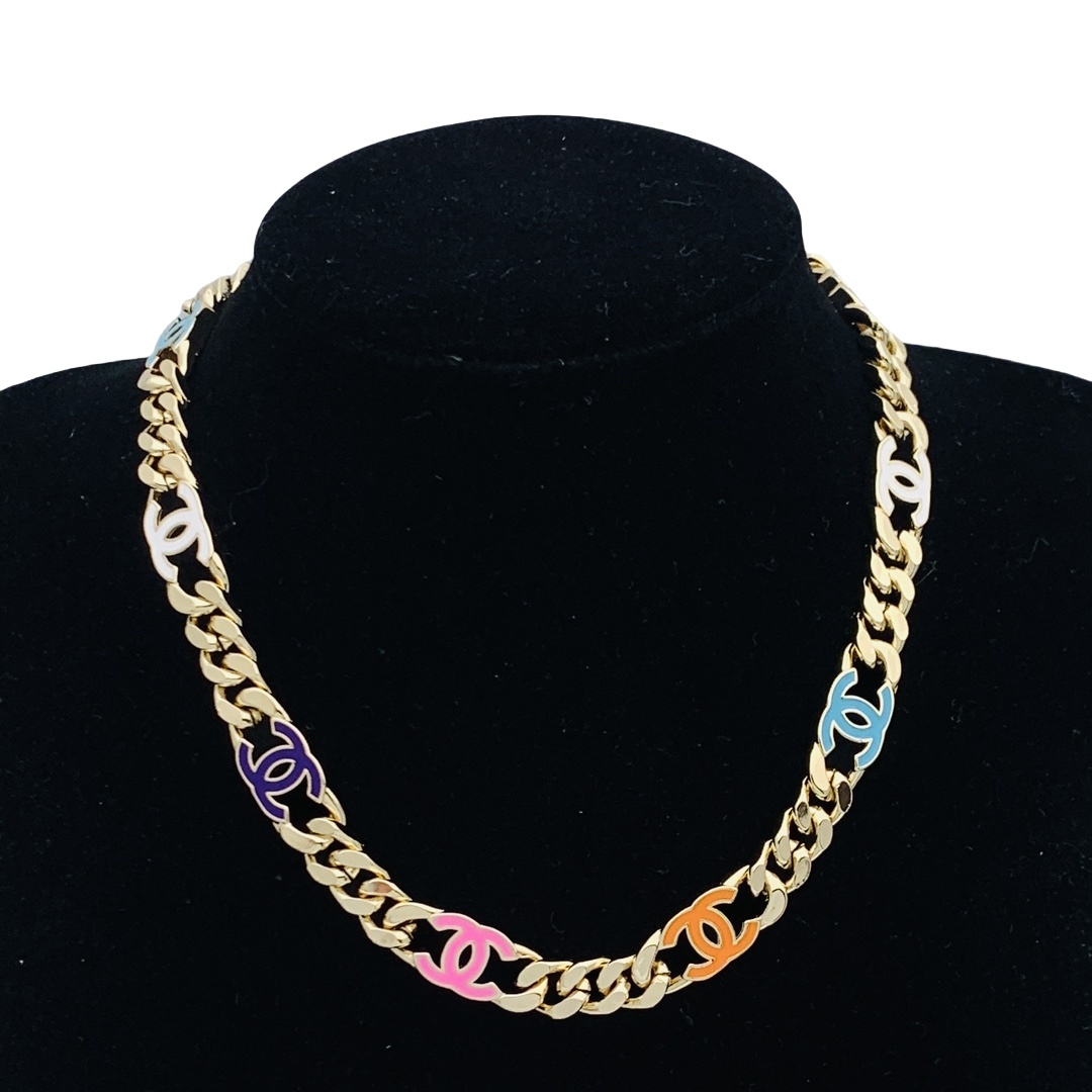 CCN399 Dopamine Color CC Choker Necklace - ccjewelryacc