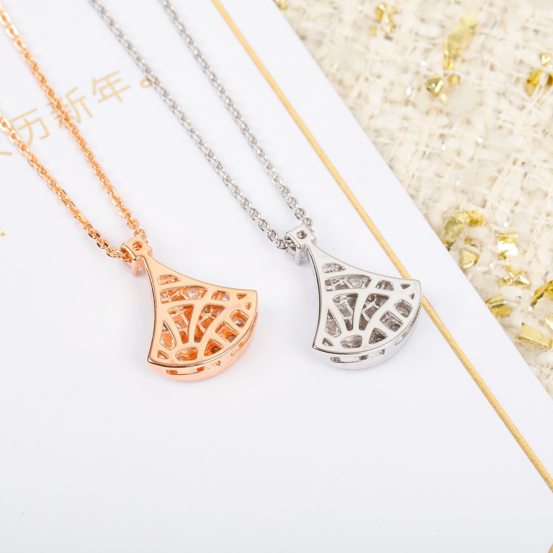 BGNS004 S925 Sterling Silver Full diamond DIVAS'DREAM necklace - ccjewelryacc