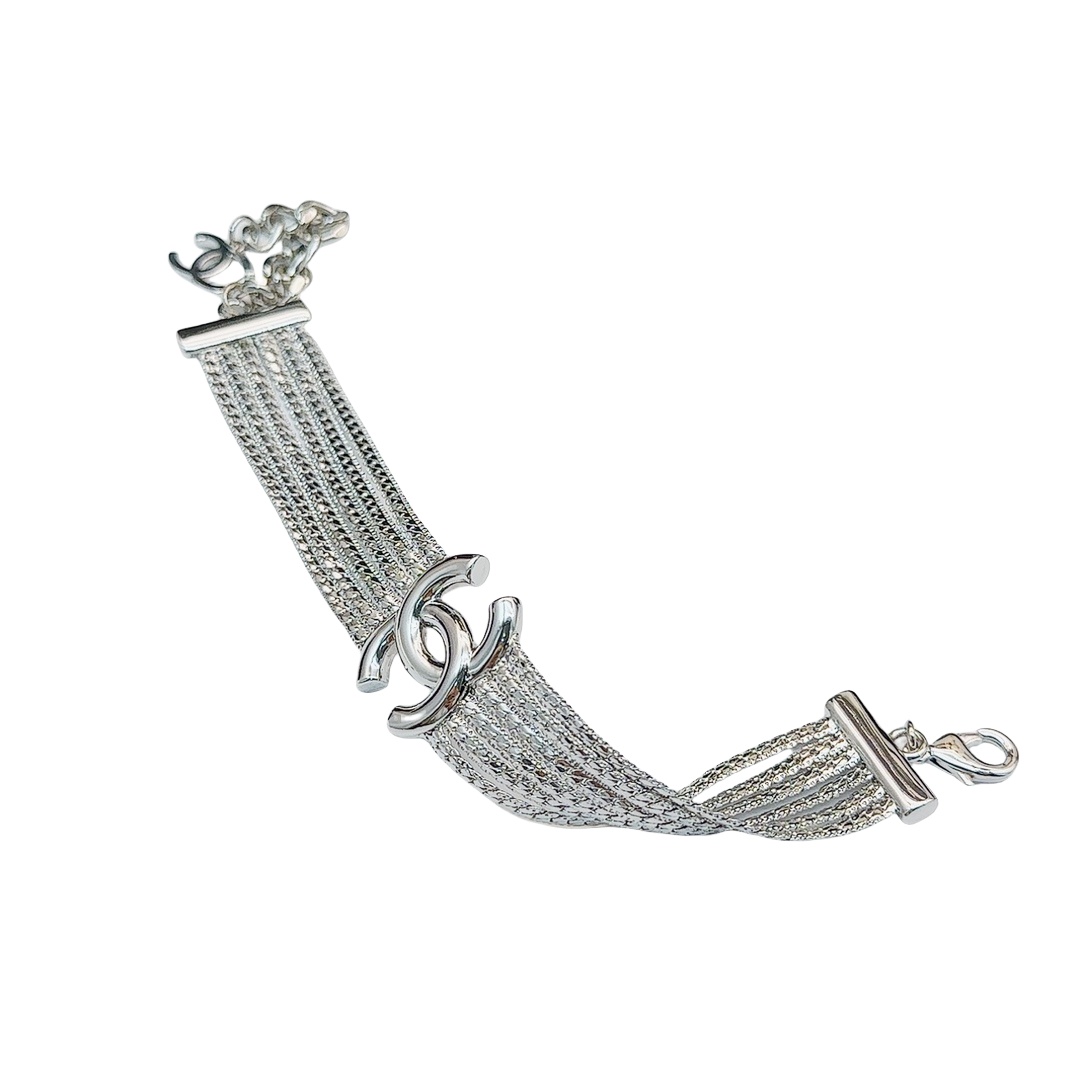 CCS191 Metal Multi-layer snake chain bracelet with cc logo - ccjewelryacc