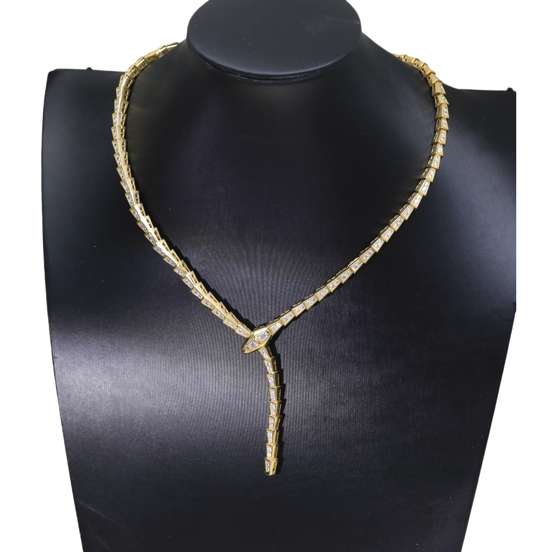 BGN033 Serpenti viper necklace with full diamond - ccjewelryacc