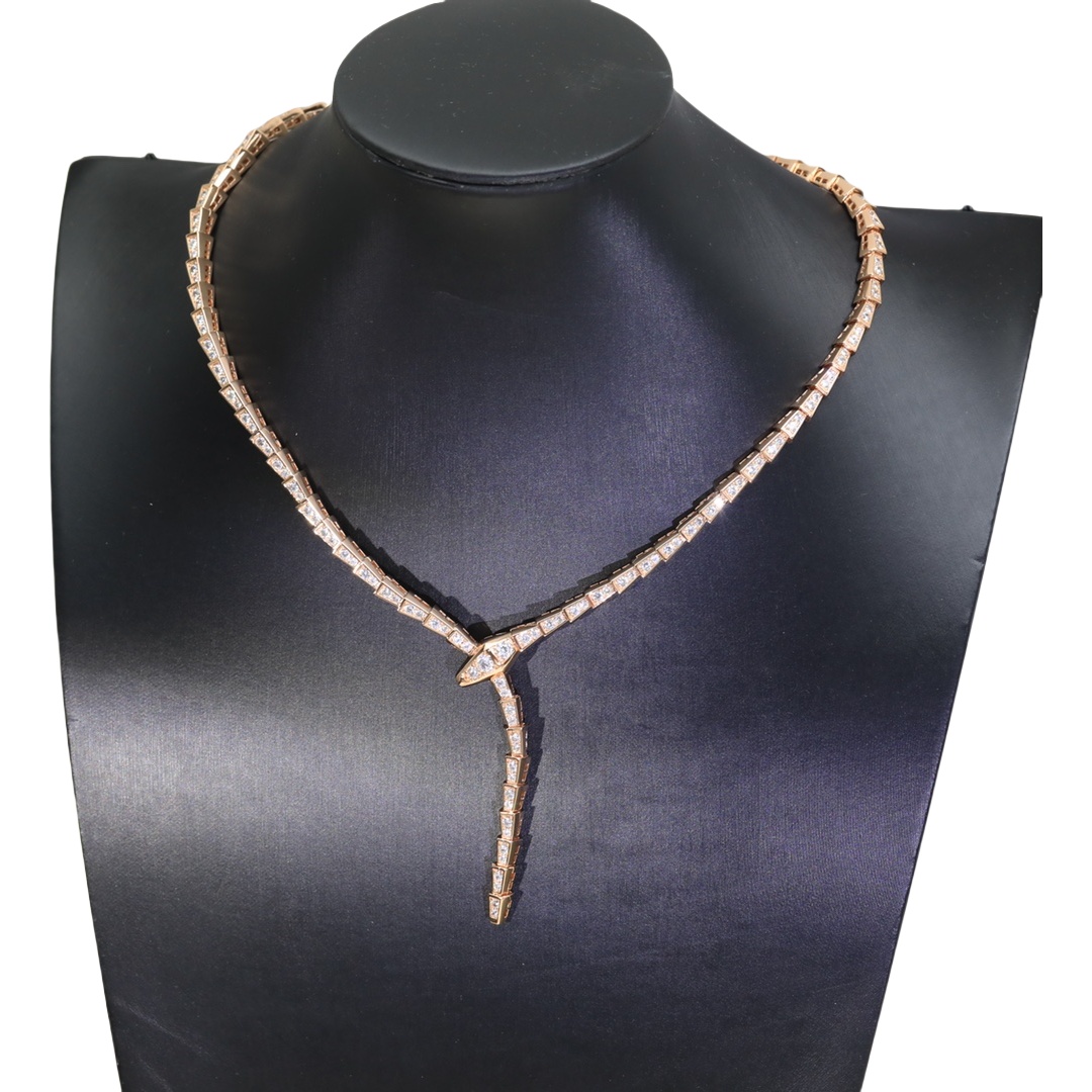 BGN033 Serpenti viper necklace with full diamond - ccfashionjewelry